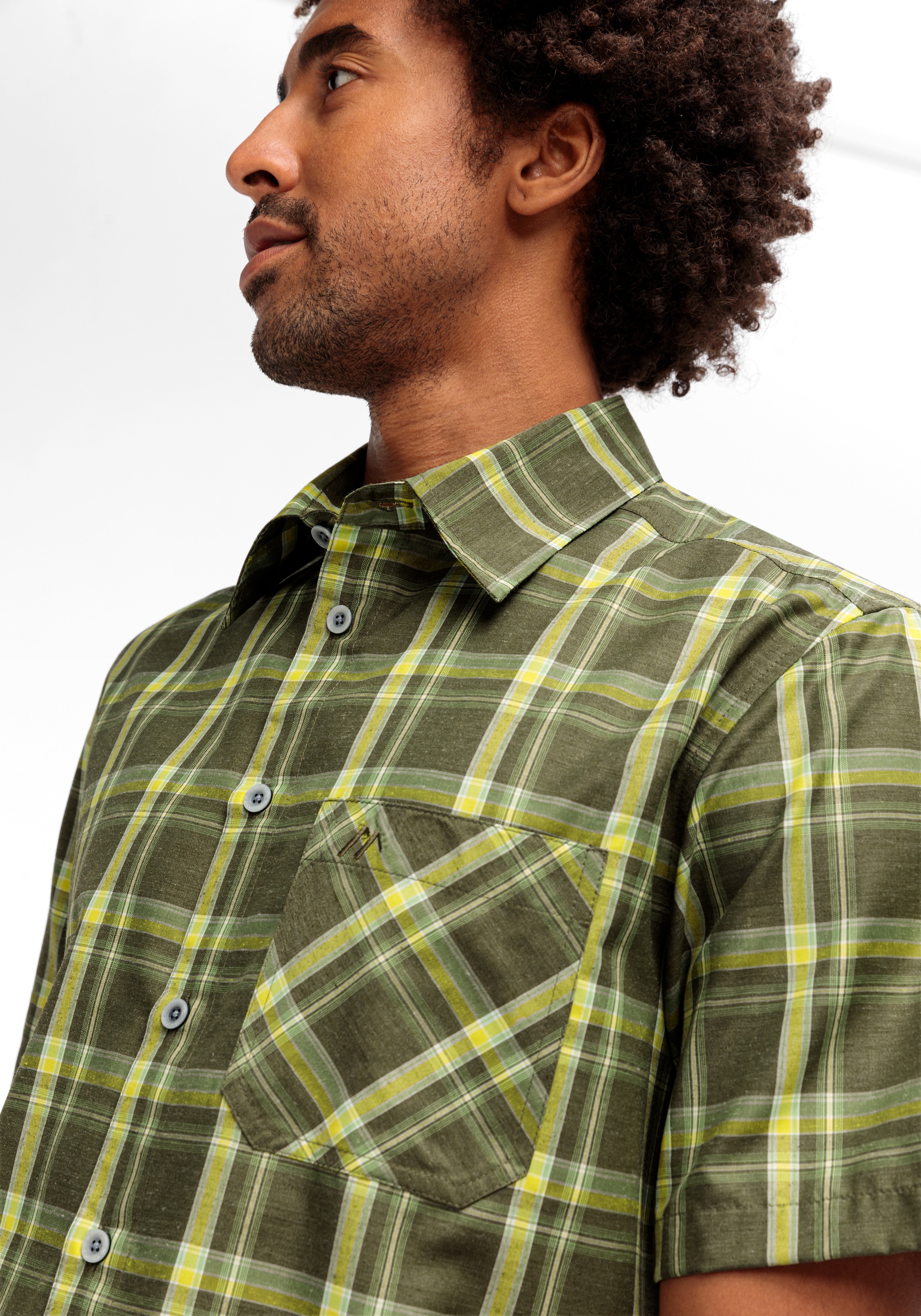 Maier Sports Funktionshemd "Mauro" Herren Hemd kurzarm, karriertes Freizeit günstig online kaufen