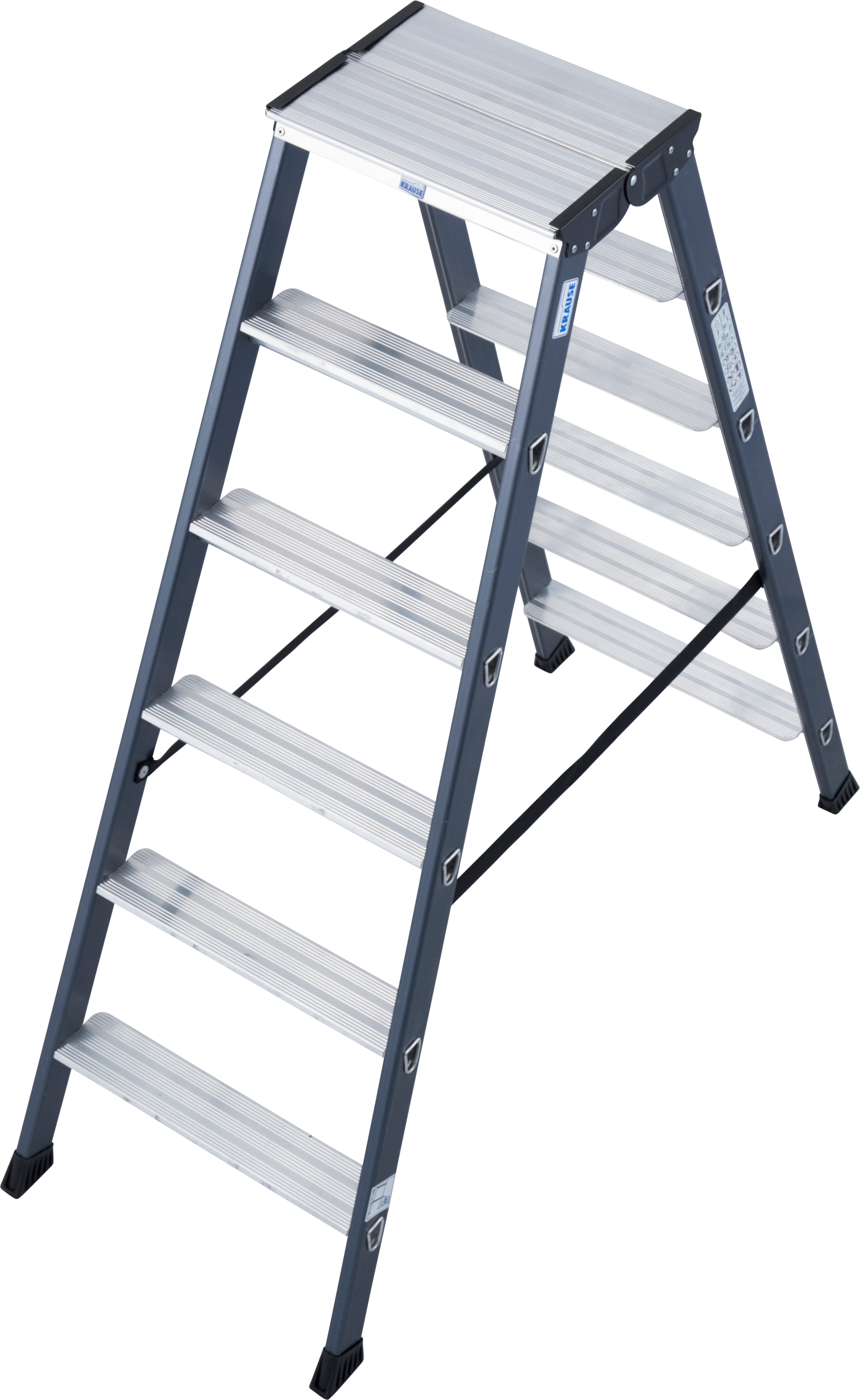 KRAUSE Doppelleiter "SePro D" Alu eloxiert, 2x6 Stufen, Arbeitshöe ca. 285 günstig online kaufen