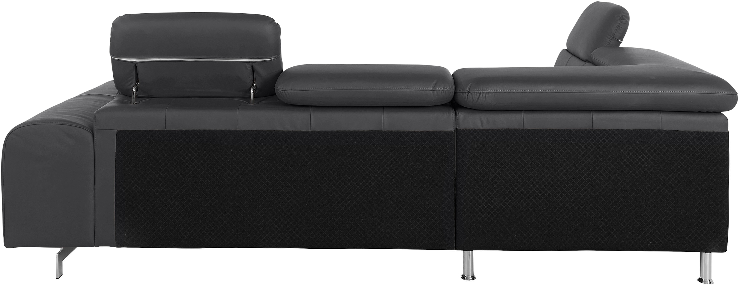 COTTA Ecksofa »Chef L-Form«, mit Kopfteilverstellung, edle Metallkufen, wahlweise mit Bettfunktion