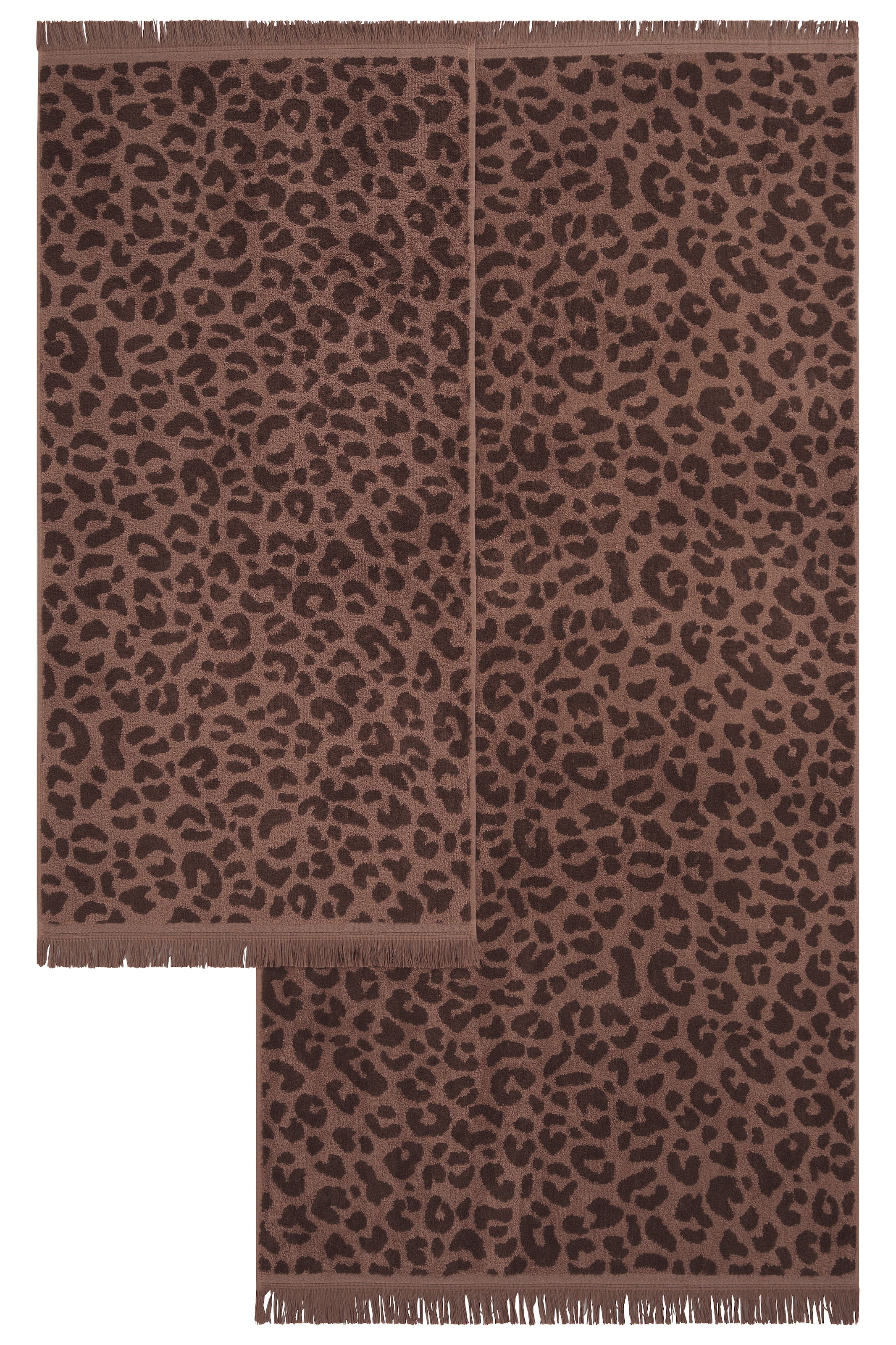 OTTO home Handtuch Set »Tiffani, Leopardenmuster, Premium Handtücher 8-tlg, 500 gr/m²« Set 8 Frottier 4 Duschtücher, 4 Handtücher, Animal Print, Leo, modern, mit Fransen