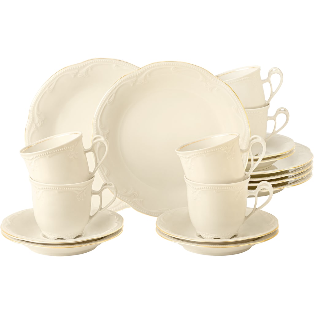 Seltmann Weiden Kaffeeservice »Geschirr-Set, Service Rubin Goldlinie«, (Set, 18 tlg.)