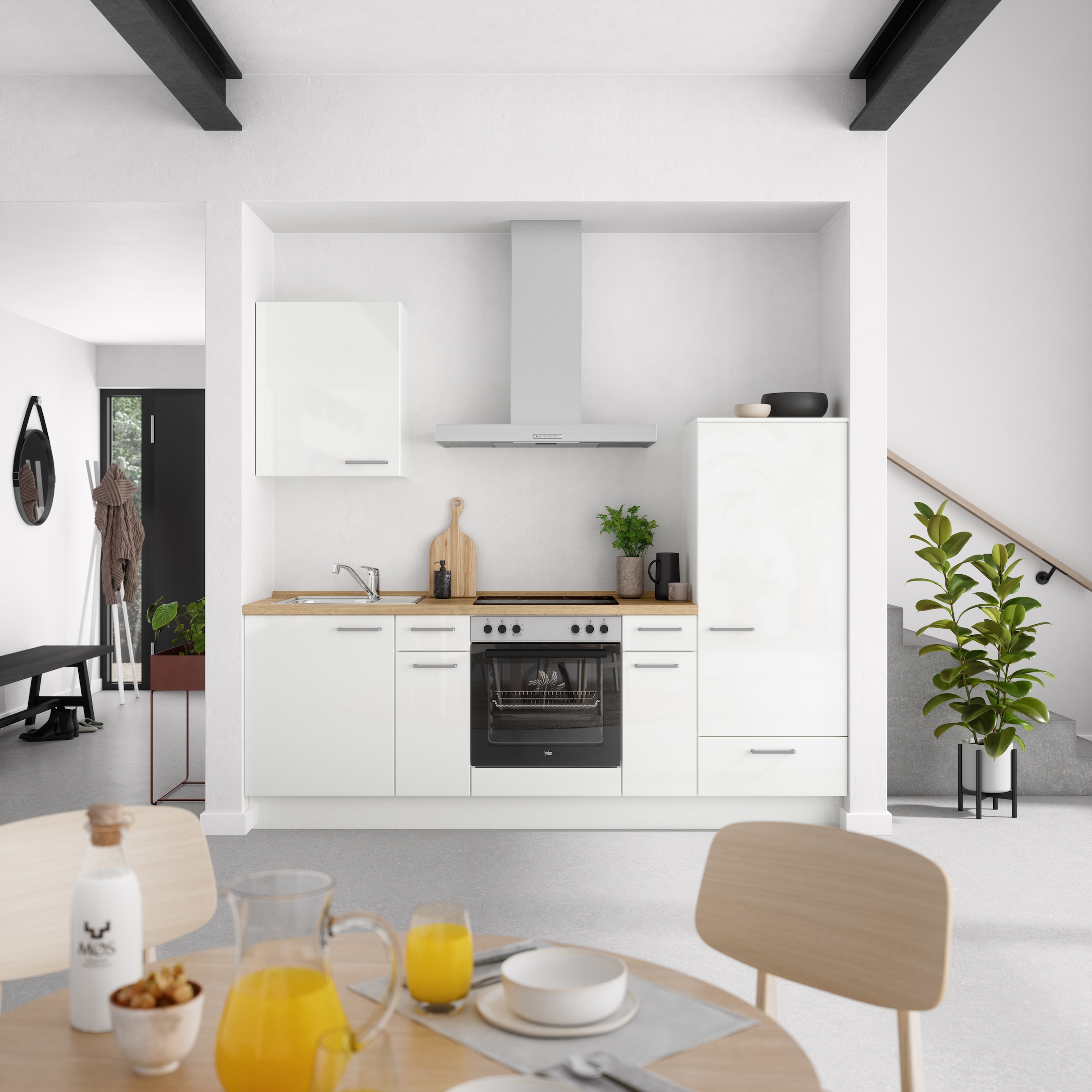 nobilia® Küchenzeile »"Flash I"« vormontiert, Ausrichtung wählbar, Breite 240 cm, wahlw. mit E-Geräten