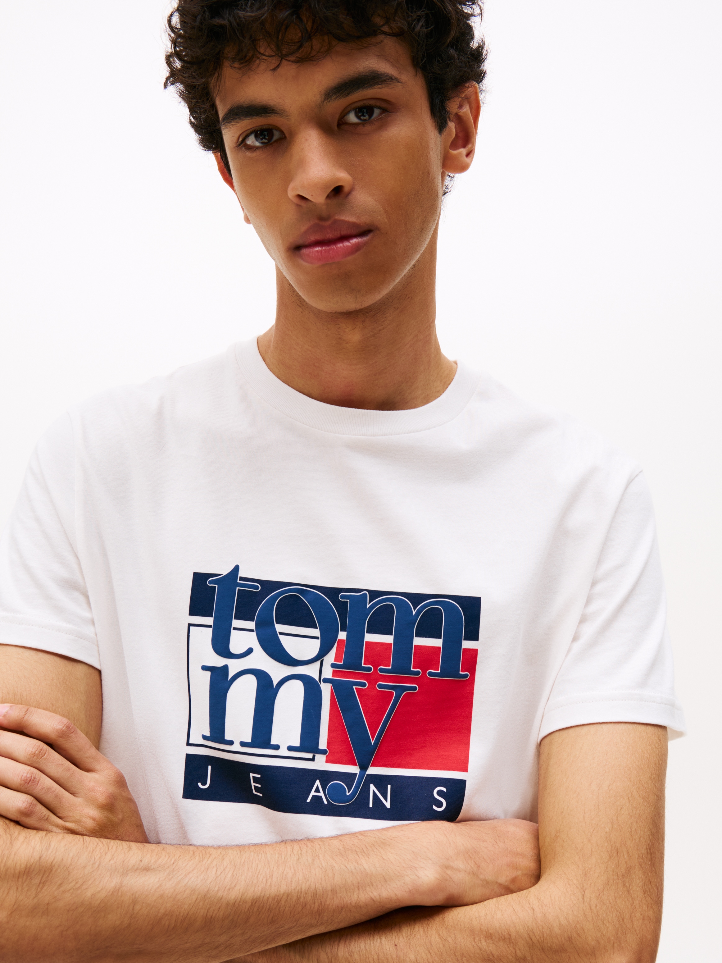 Tommy Jeans T-Shirt »TJM RWB FLAG TEE EXT«, Slim fit, mit Rundhals