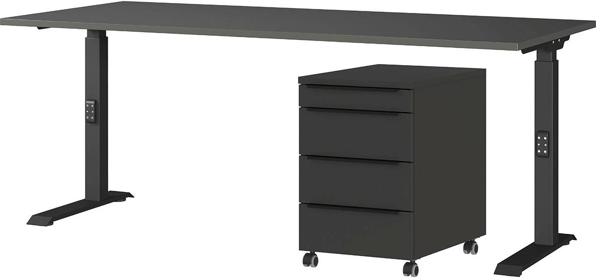 GERMANIA Büromöbel-Set "Mailand" 2 tlg. inkl. Schreibtisch und Rollcontaine günstig online kaufen