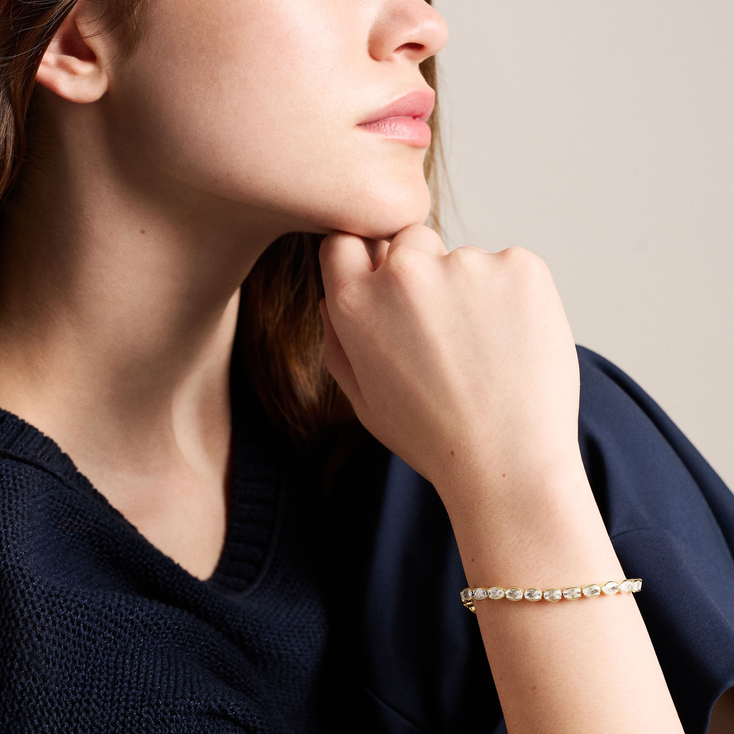 Fossil Tennisarmband »Ellis« mit Glasstein