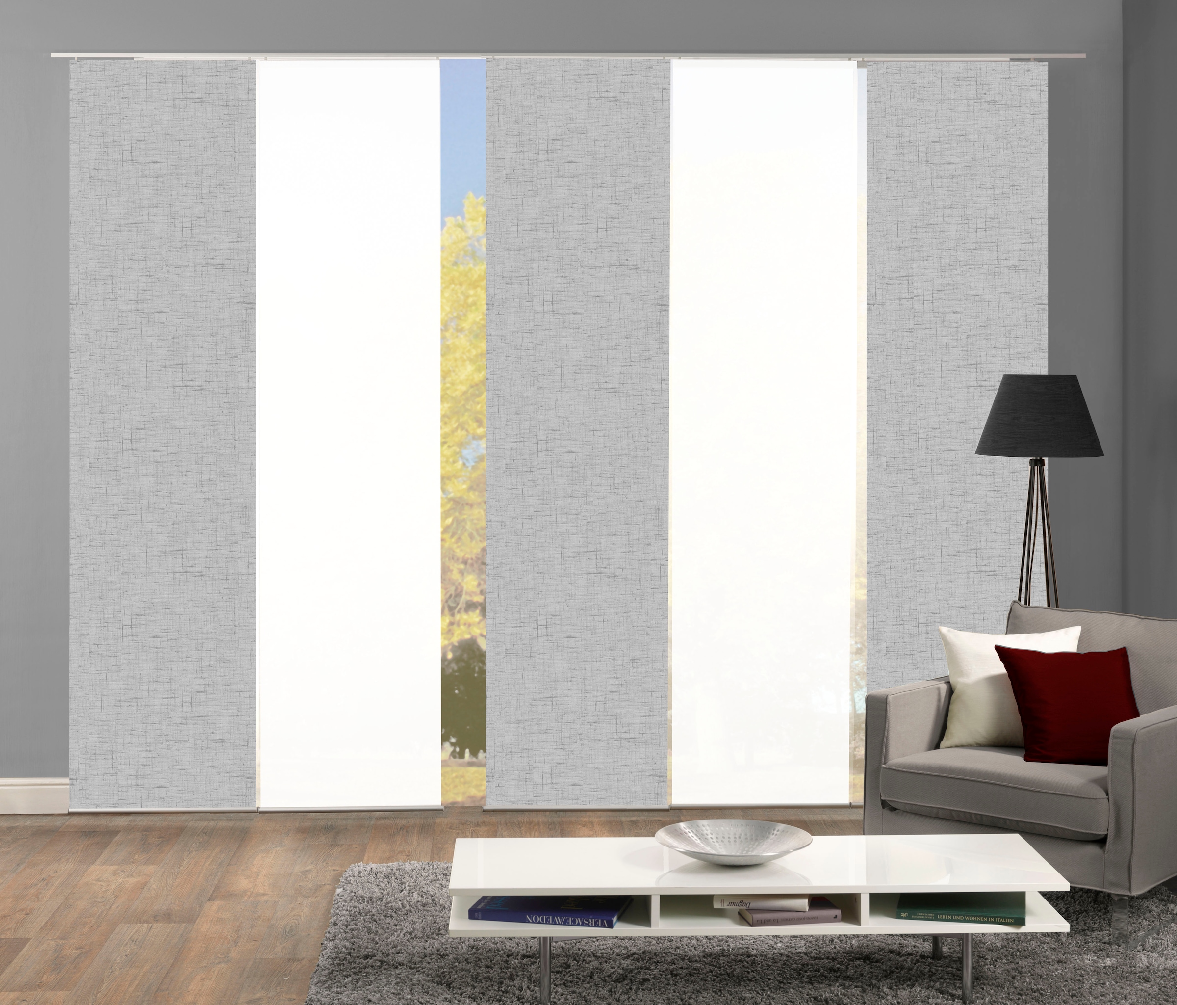 HOME WOHNIDEEN Schiebegardine "PIVE 5er SET" Paneelwagen 5 Stk. tlg. Schieb günstig online kaufen