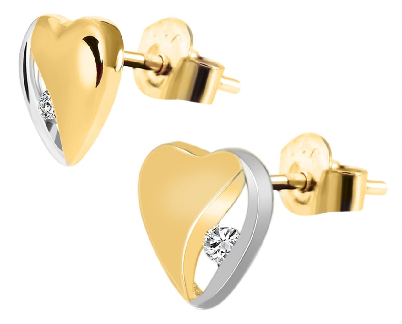 Adelia´s Paar Ohrhänger »Damen Ohrstecker aus Gold 333 mit Herz und Zirkonia«