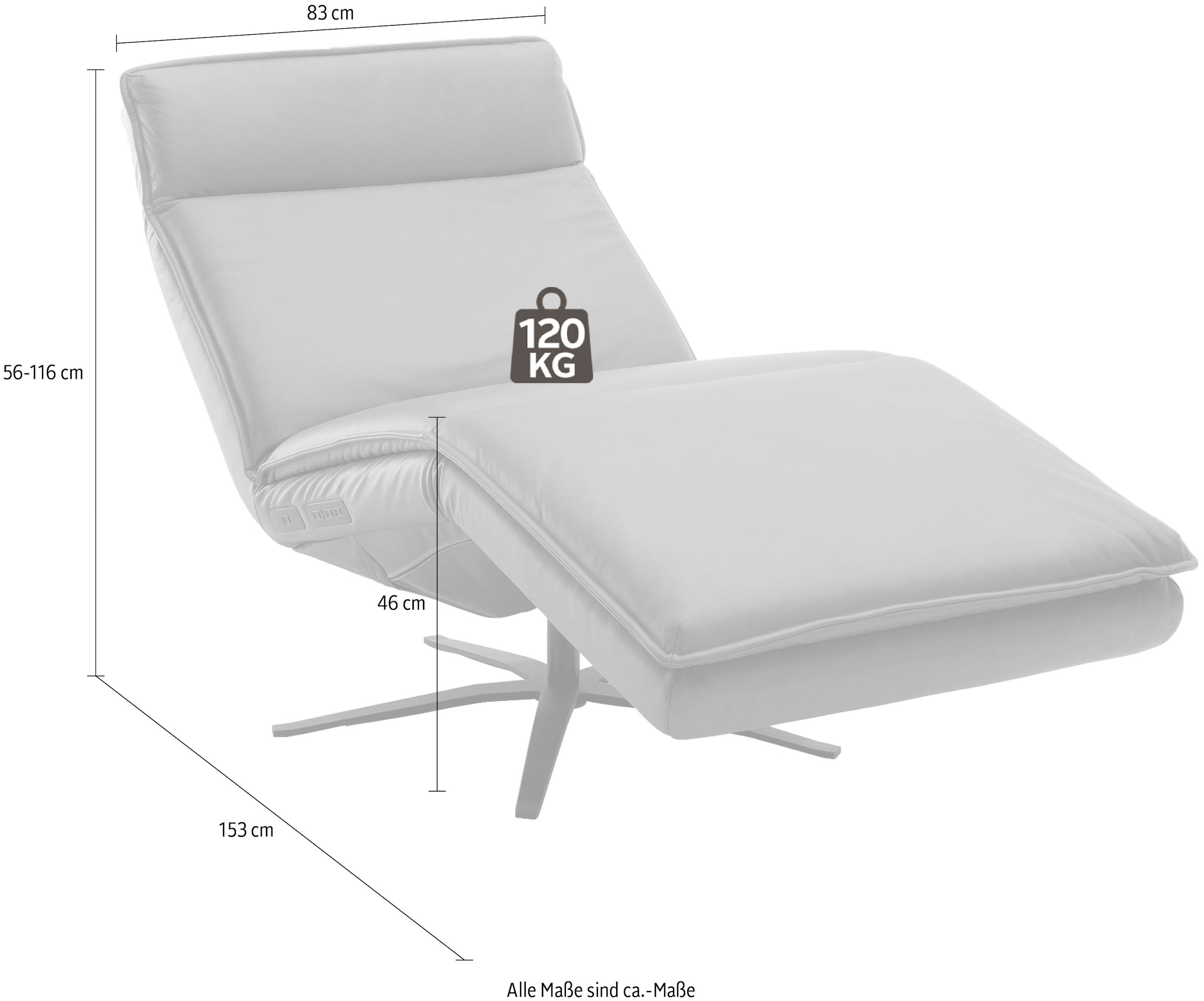 SCHÖNER WOHNEN-Kollektion Relaxsessel »Belize, Ergonomischer Liege-Luxus zum Entspannen« Herz-Waage-Position, motorische Verstellung & USB-Anschluss