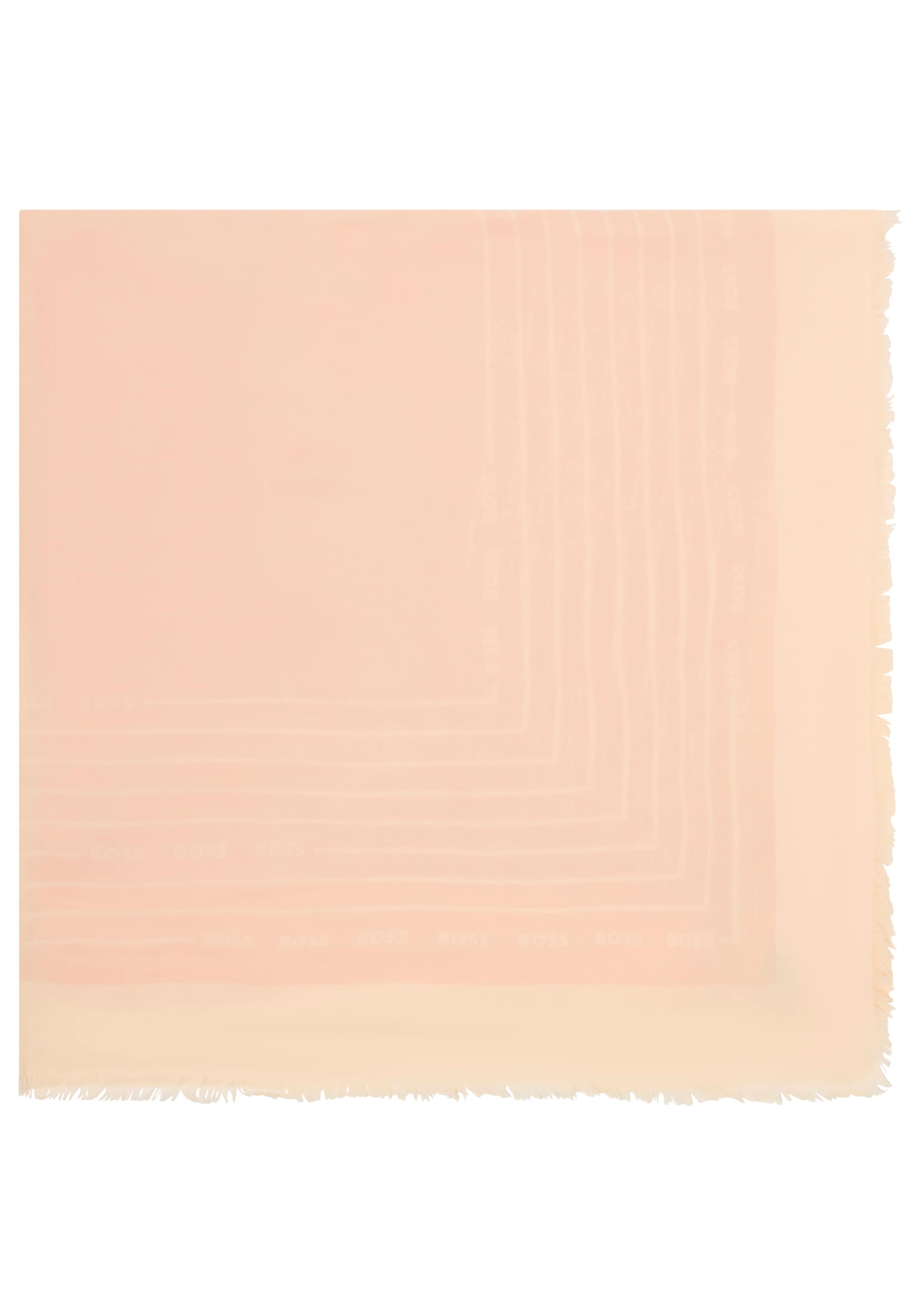 BOSS Schal »Laik 120*120« mit BOSS-Logoschriftzügen, rundum kleine Fransen