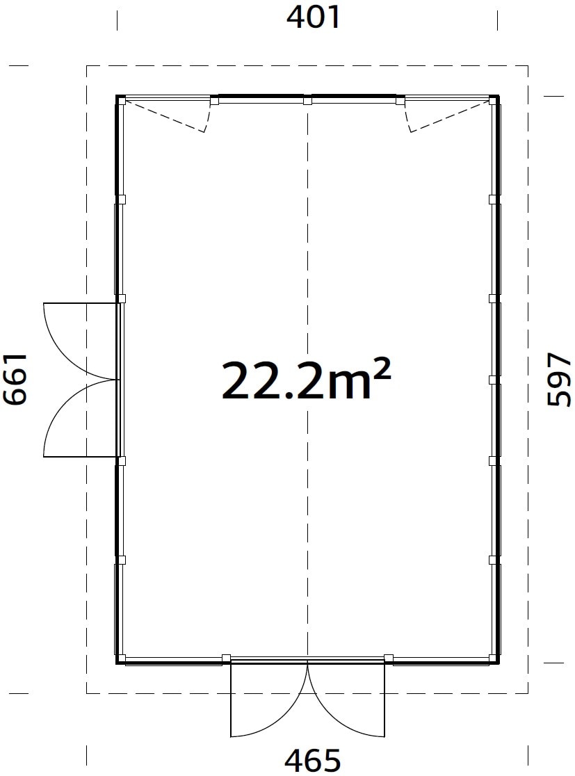 Palmako Holzpavillon »Isabella« BxTxH: 465x661x315 cm