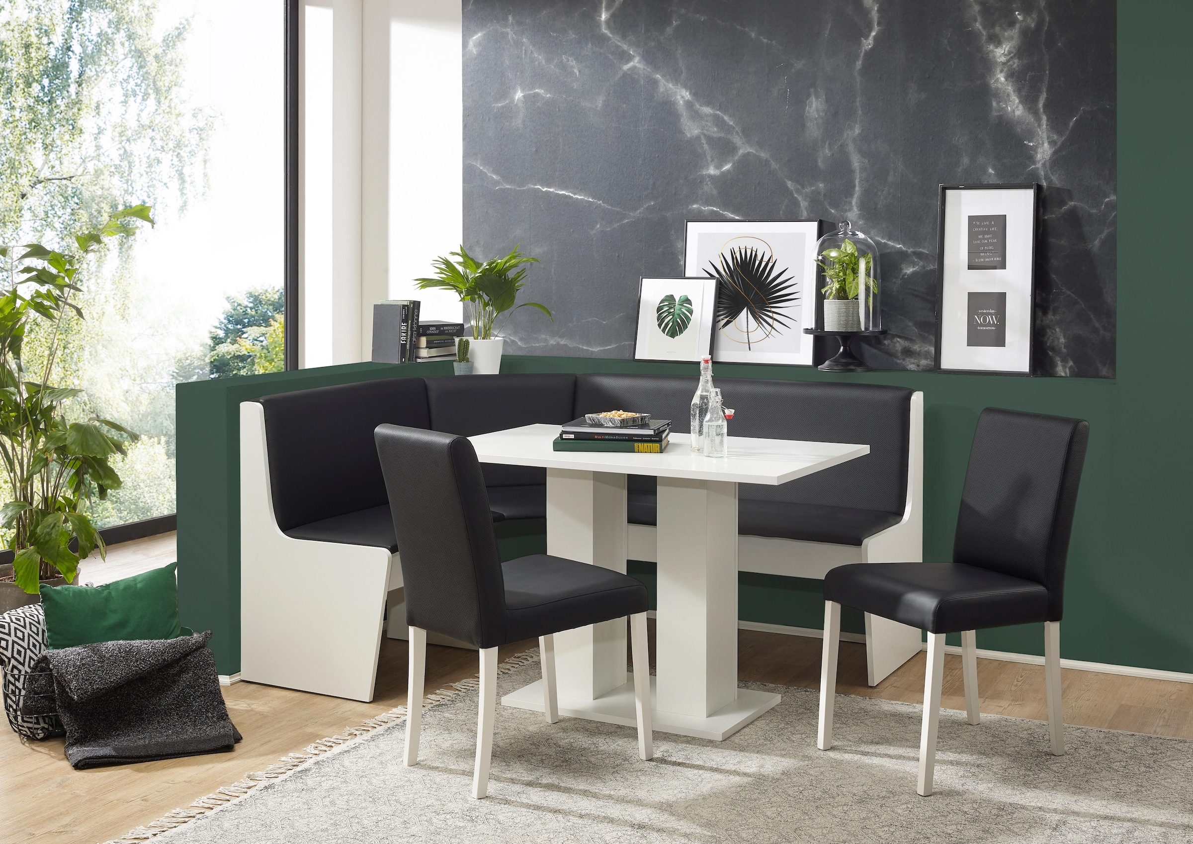 massivline&more Eckbankgruppe »Sylt«, (Set, 4 tlg.), Eckbank ist umstellbar, Eckbank mit Truhe