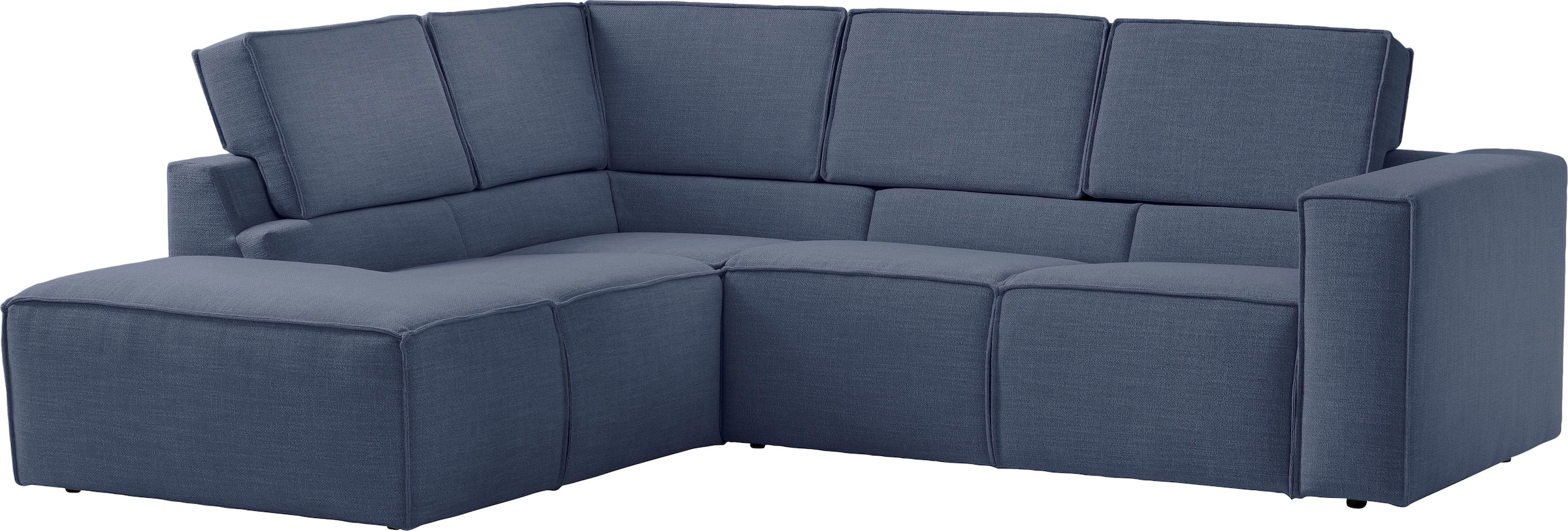 TRENDMANUFAKTUR Ecksofa »Dice mit Sitztiefenverstellung und Kaltschaumpolsterung«, hoher Sitzkomfort, aktuelle Kedernaht, L-Form