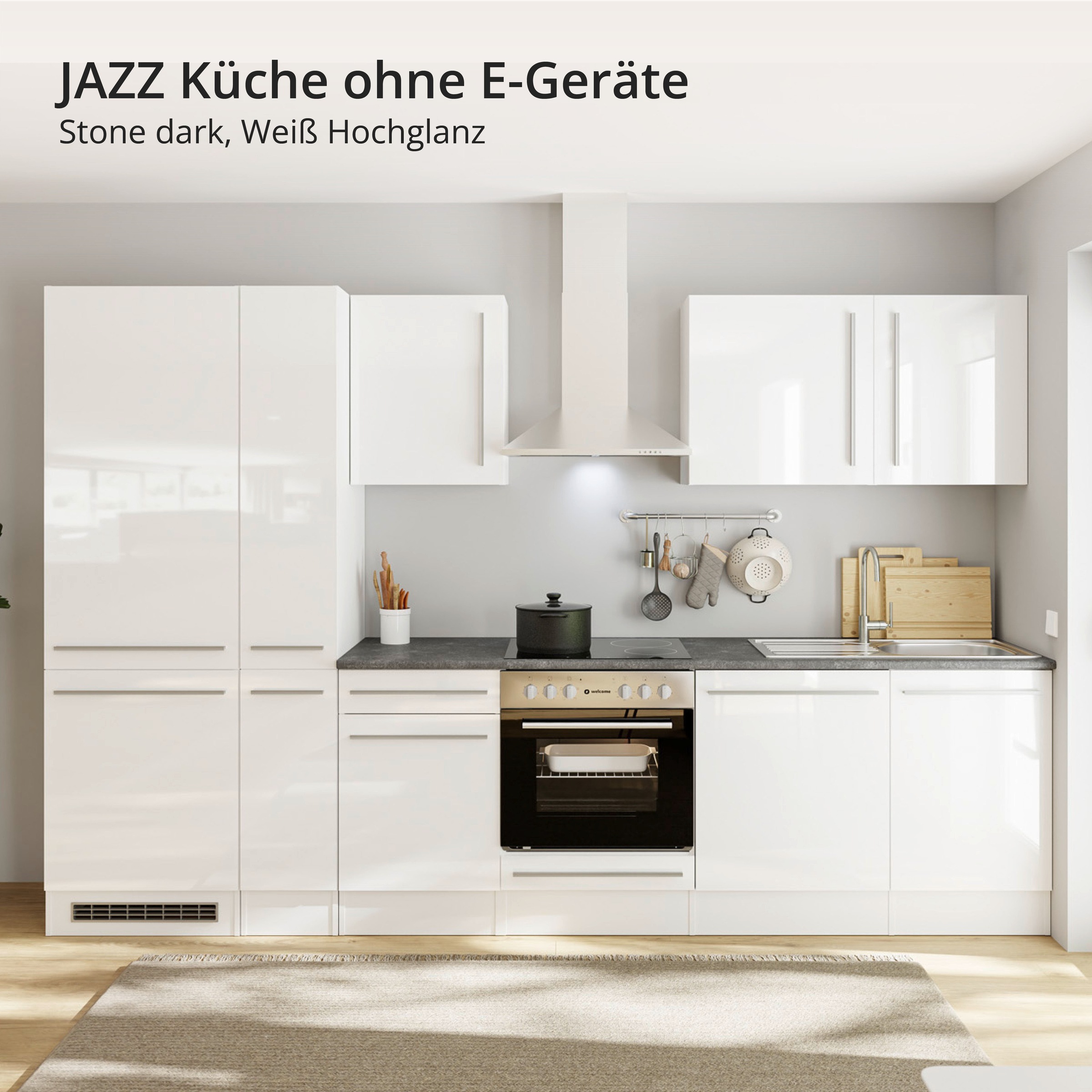 BASIC by Balculina Küchenzeile »Jazz« Breite 310 cm, wahlweise mit E-Geräten
