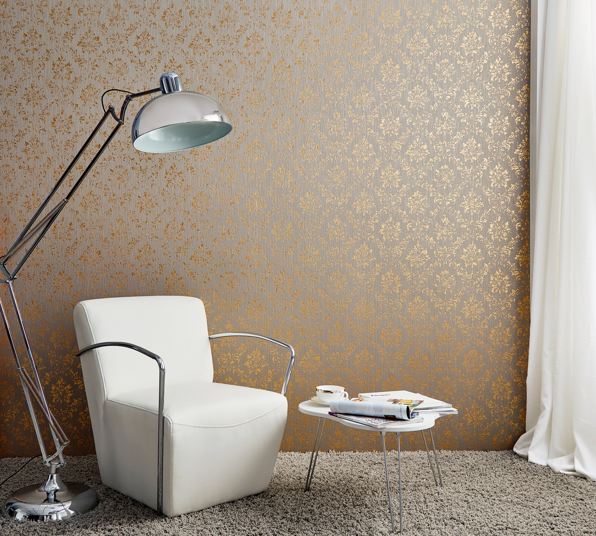 Architects Paper Textiltapete »Metallic Silk«, Barock-matt-glänzend, Ornament Tapete Barock Tapeten Wohnzimmer Schlafzimmer Küche Design