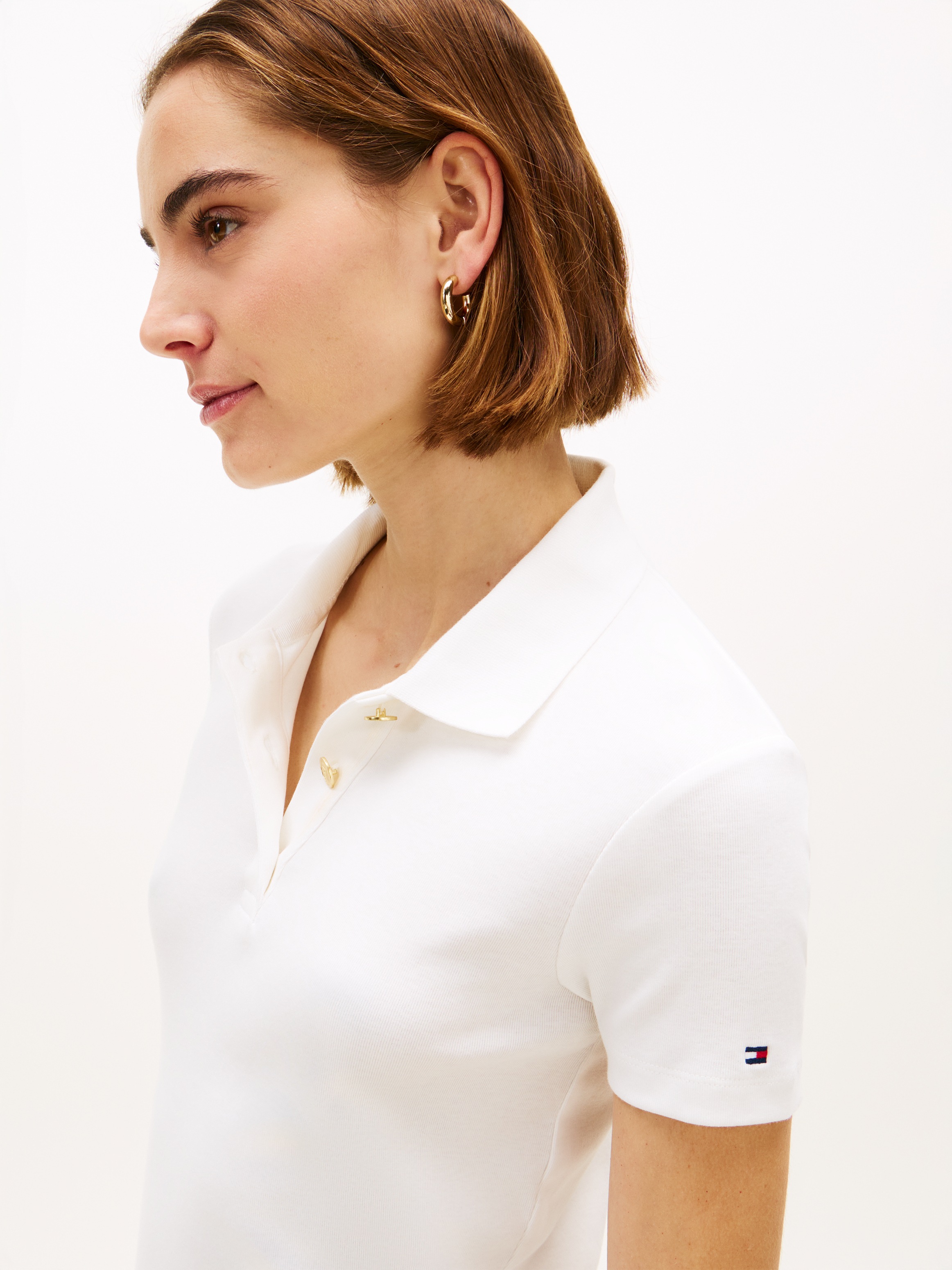 Tommy Hilfiger Poloshirt "GOLD BUTTON SLIM SS POLO" günstig online kaufen