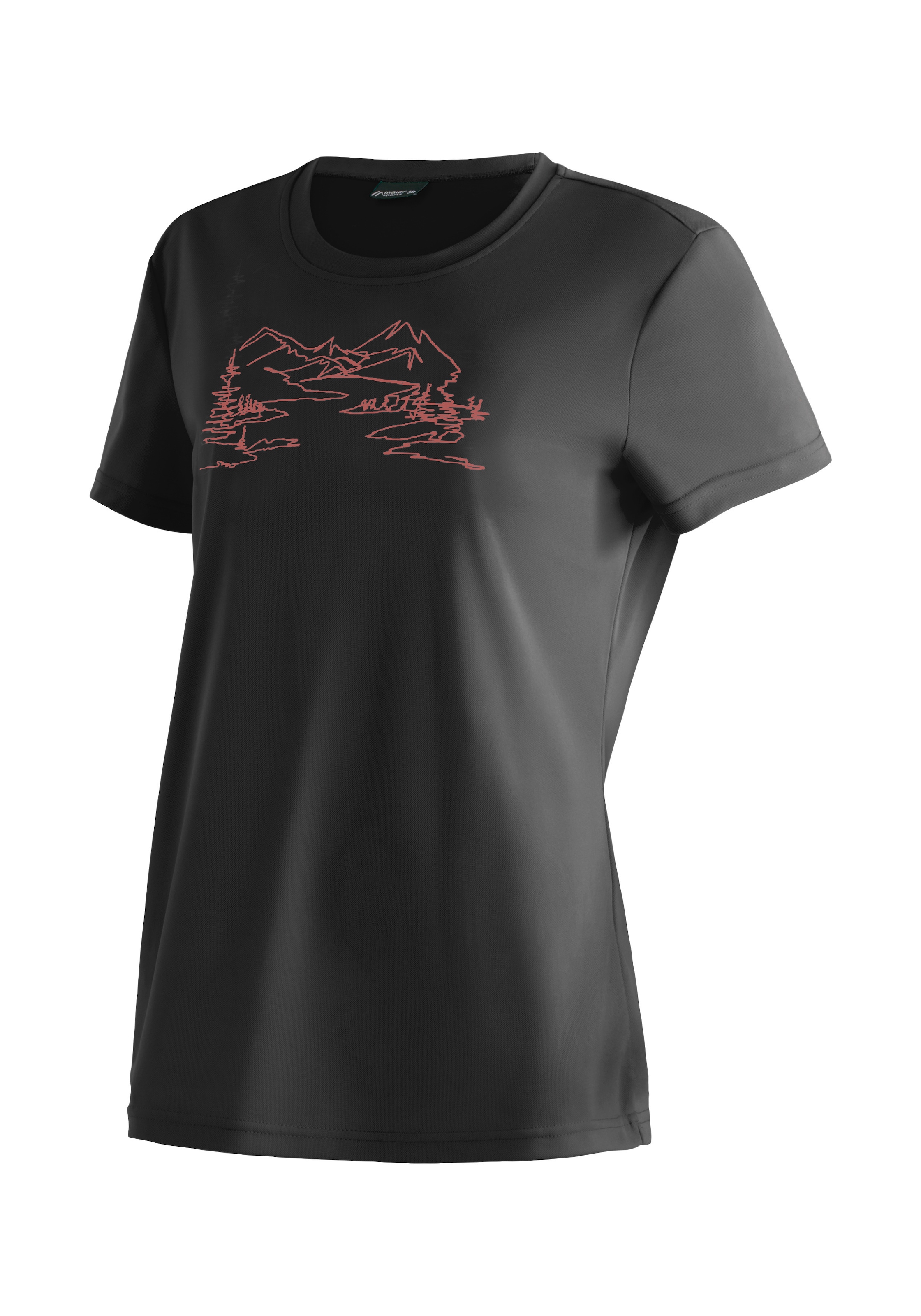 Maier Sports "Wilma Print" Damen Kurzarmshirt, leichtes Sommer Funktionsshirt, Rundhals, Reg Fit