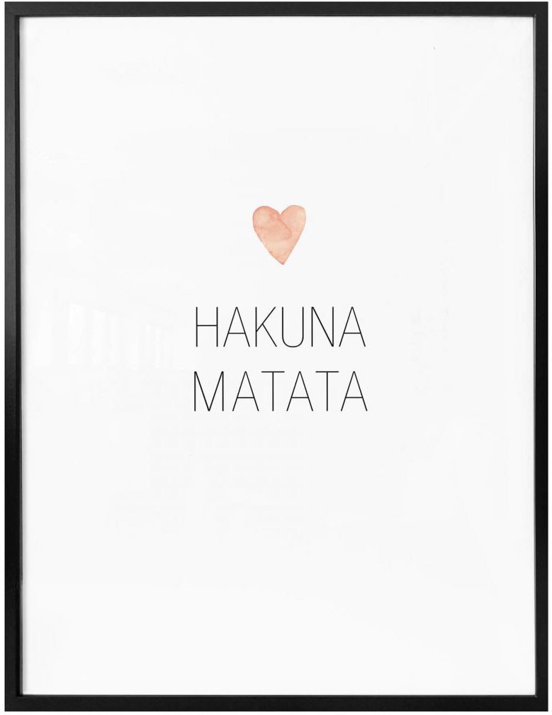 Wall-Art Poster »Herz Schriftzug Hakuna Matata«, Schriftzug, (1 St.), Poster,  Wandbild, Bild, Wandposter kaufen | BAUR
