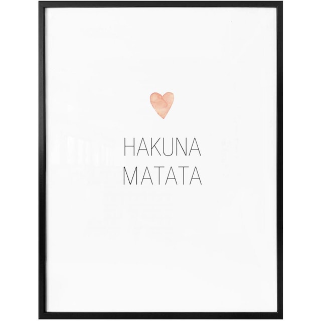 (1 Bild, Wandbild, »Herz Hakuna St.), BAUR Wall-Art Poster kaufen Schriftzug, Wandposter Matata«, Schriftzug | Poster,