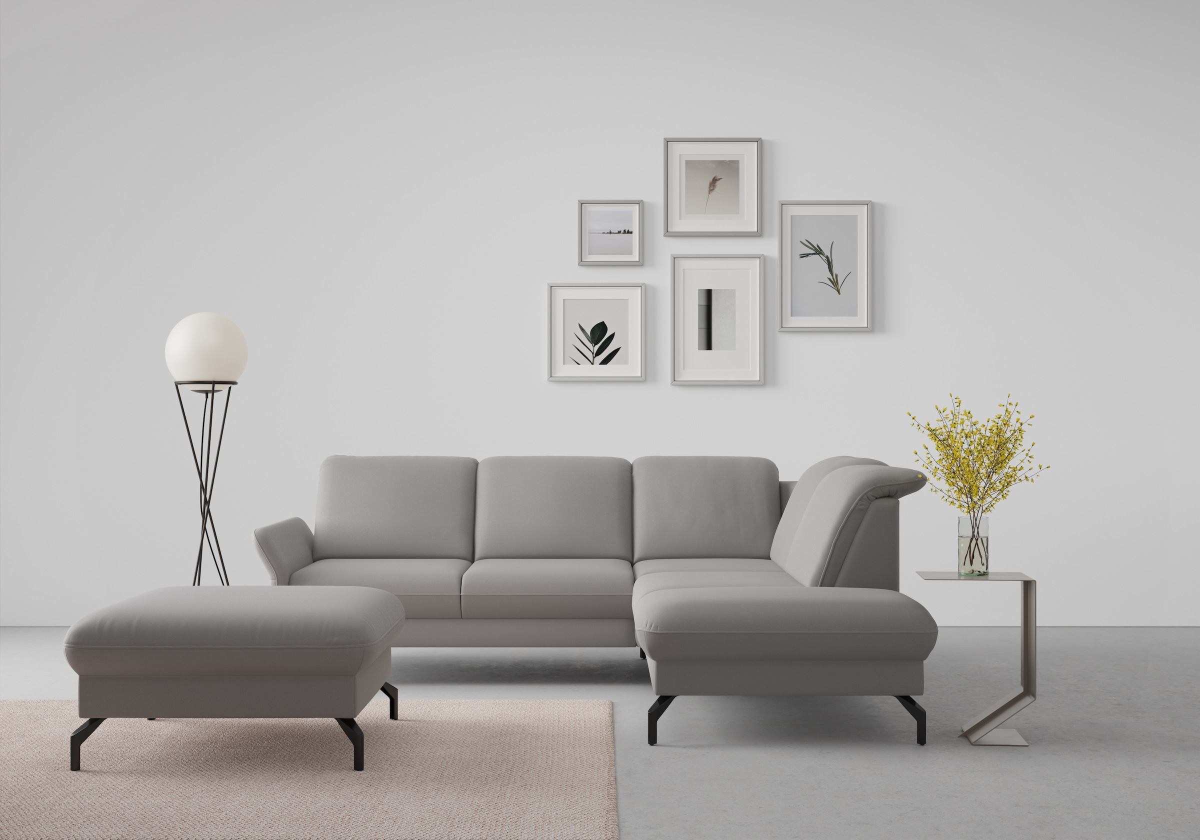 sit&more Ecksofa "Fashion L-Form" wahlweise mit Kopfteilverstellung und Vorziehsitz, motorisch