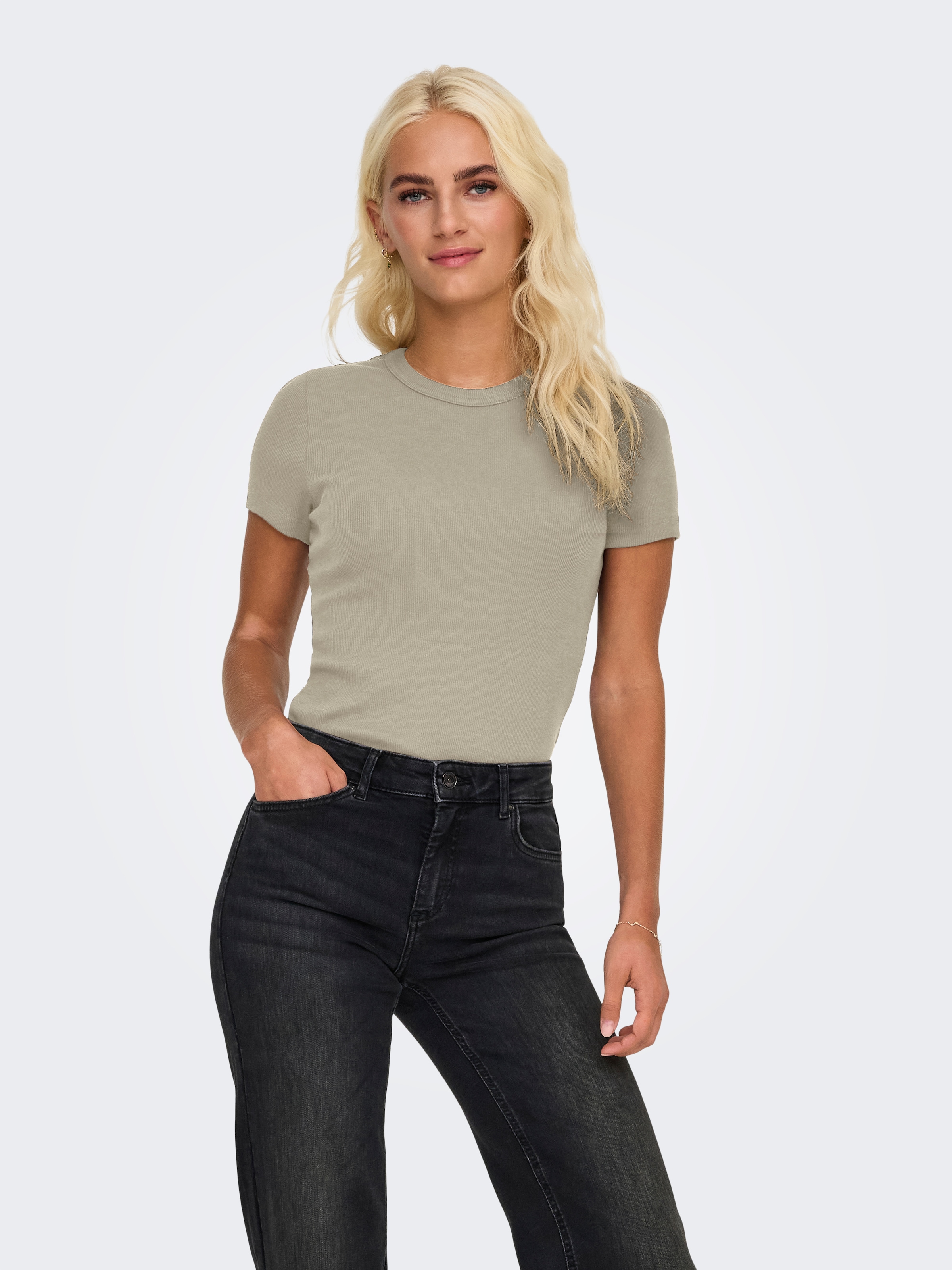 ONLY Kurzarmshirt »ONLVAL S/S O-NECK Marški...