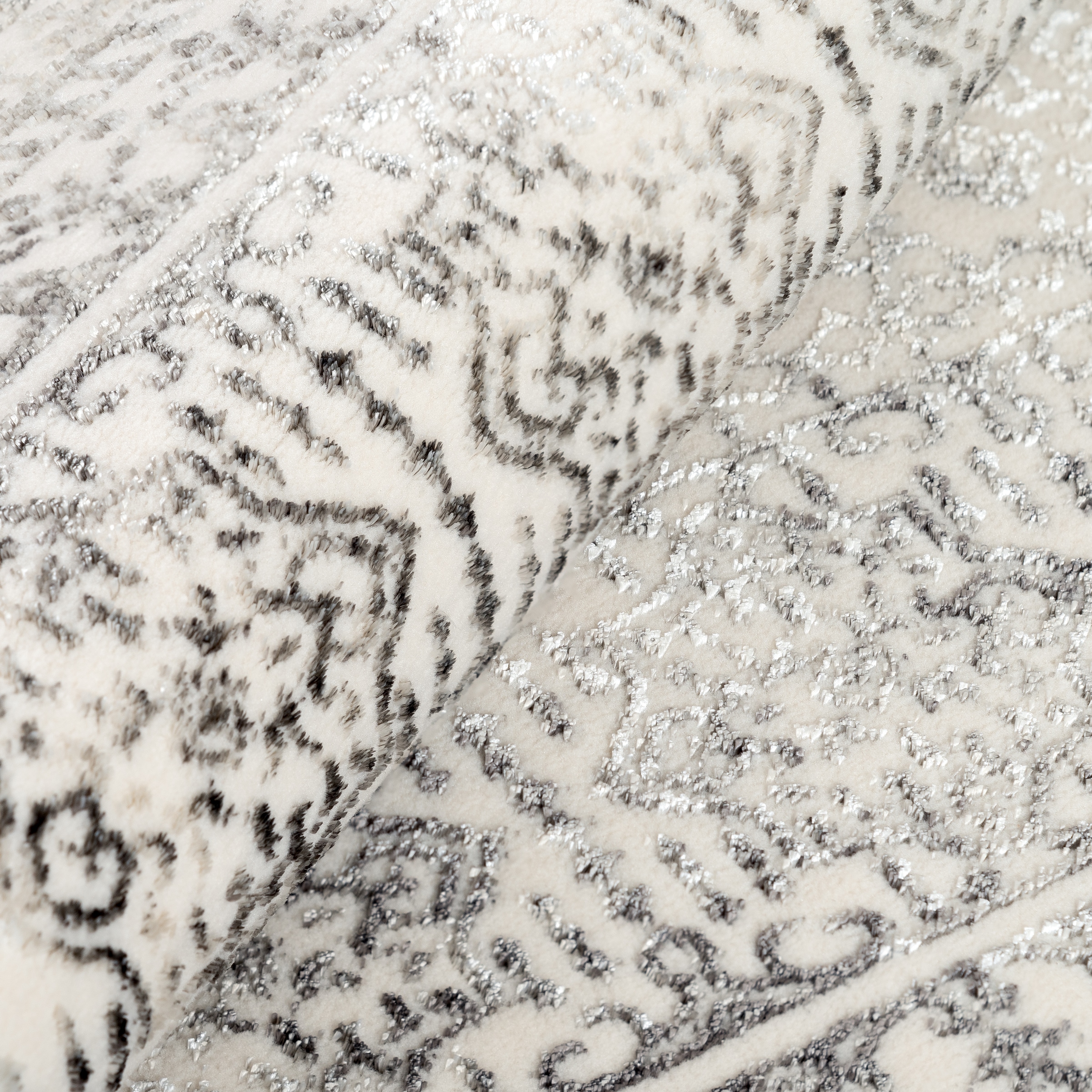 Sehrazat Teppich »Diamond 7840 , auch als Läufer« rechteckig 8 mm Höhe Kurzflor, Vintage, Viskose, leichter Glanz, mit Fransen, Wohnzimmer