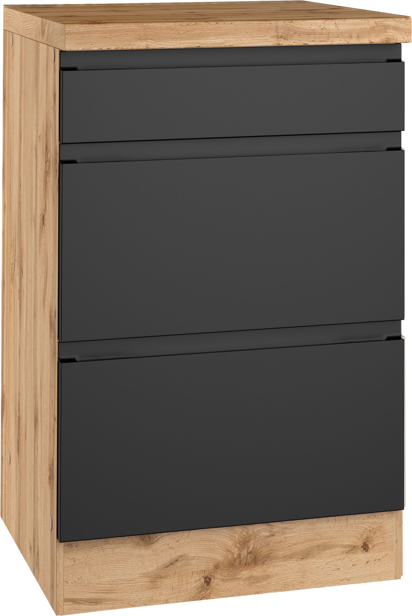 KOCHSTATION Unterschrank "KS-Virginia,neu in verbesserter Ausführung" Stauraum, Softclose, mit CPL-Arbeitsplatte, Breite 50 cm, 1 Schubkasten, 2 Auszüge, Soft-Close-Funktion