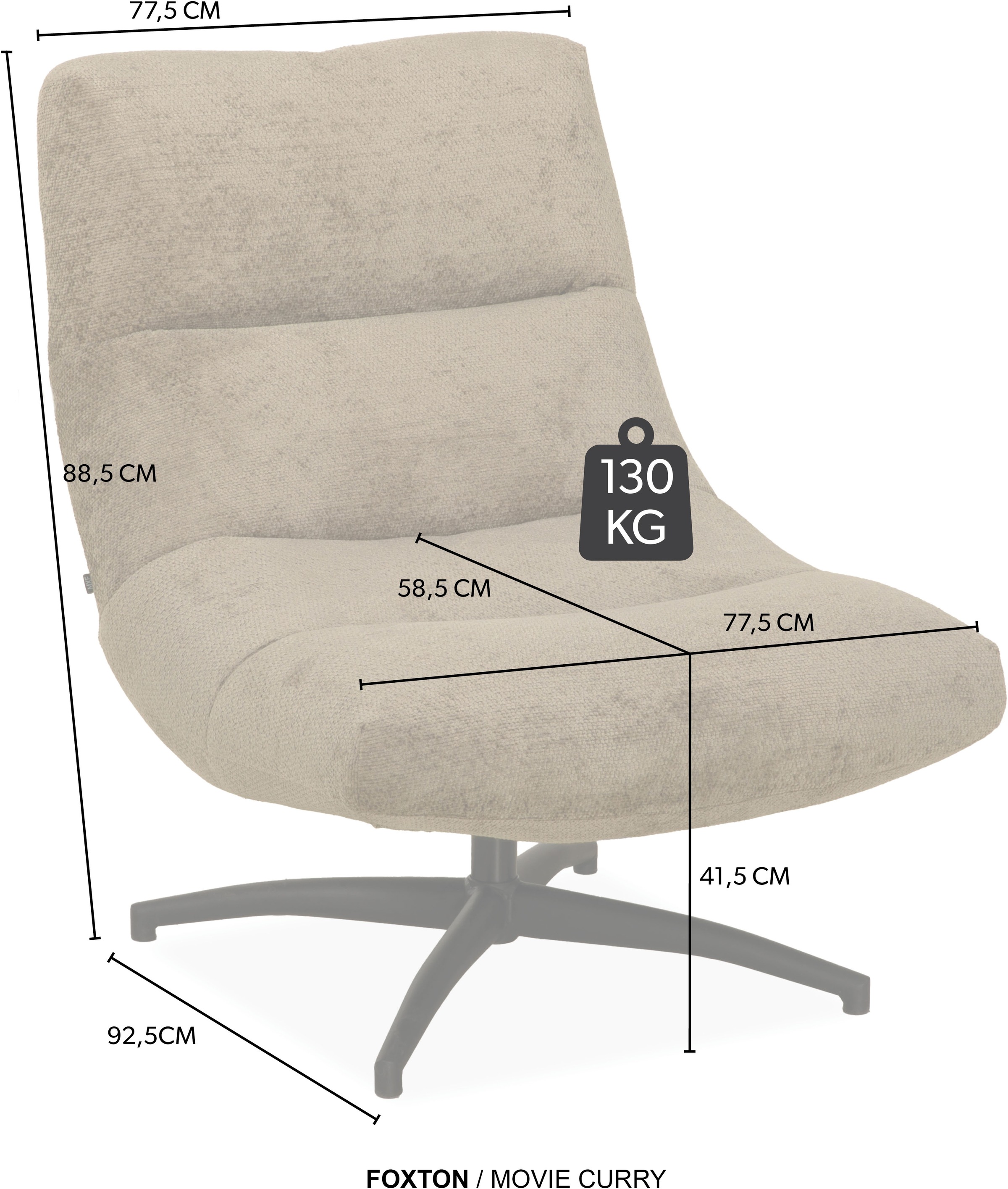 OMG Design Esszimmerstuhl »Foxton« (Set) 2 Stk.bequemer Sessel, mit Drehgestell