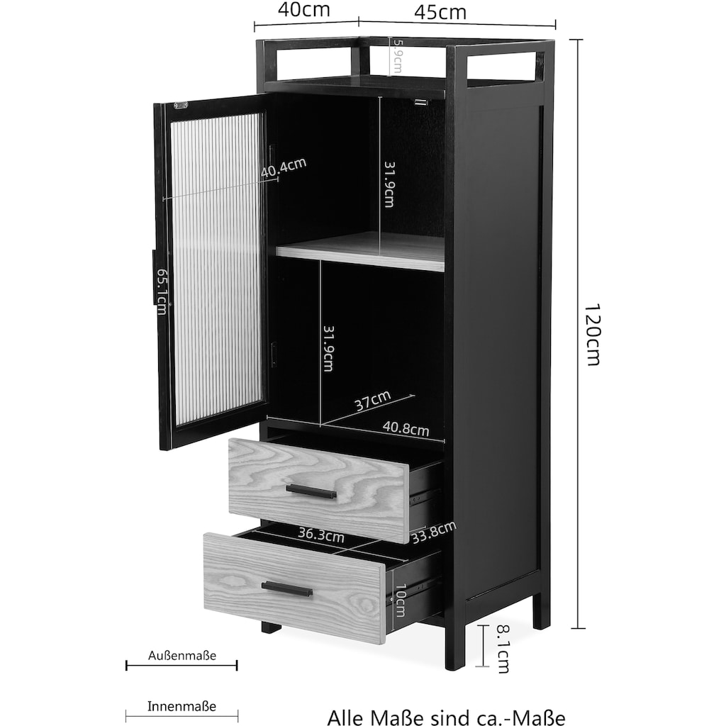 Timbers Vitrine »Spokane«, Teilmassiv, in 2 Höhen