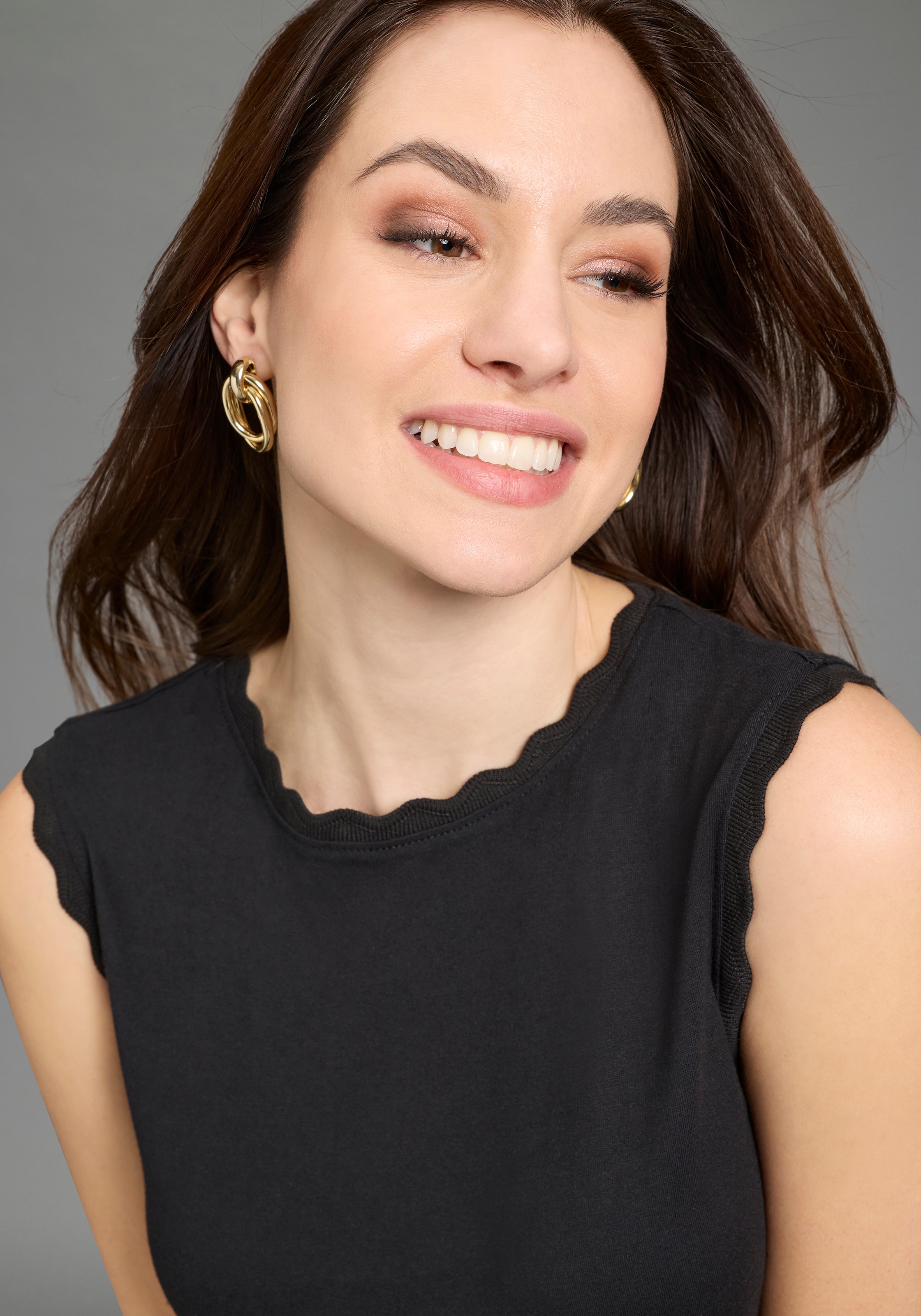 Laura Scott Sommerkleid mit Bogenkante, Basic-Stil, Mini-Länge