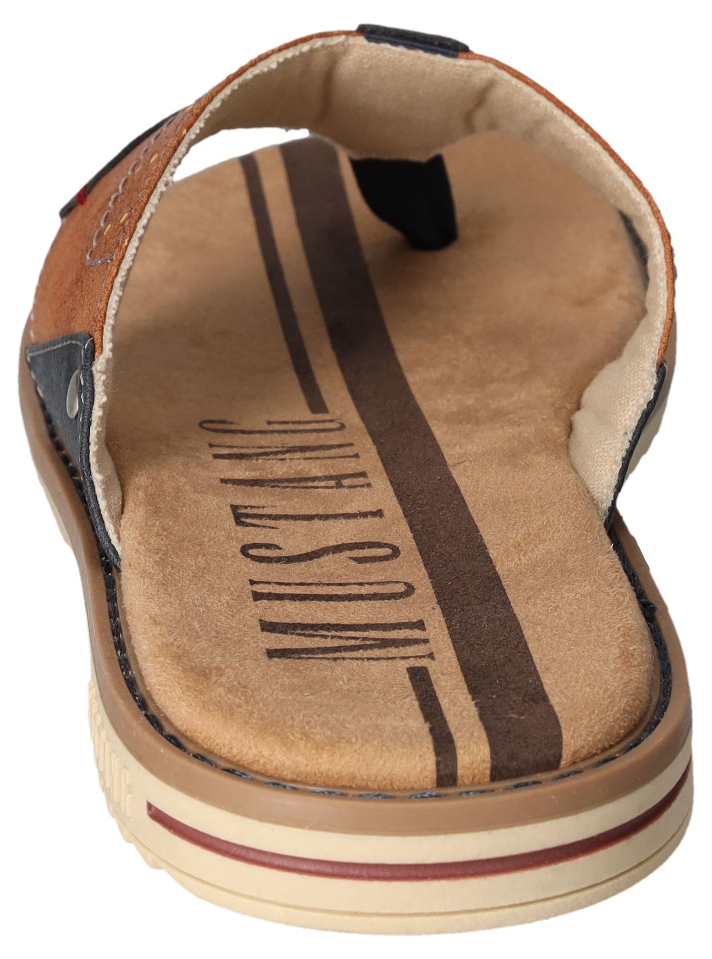 Mustang Shoes Zehentrenner, Sommerschuh, Schlappen, Poolslides, Badeschuh, stylische Farbkombi