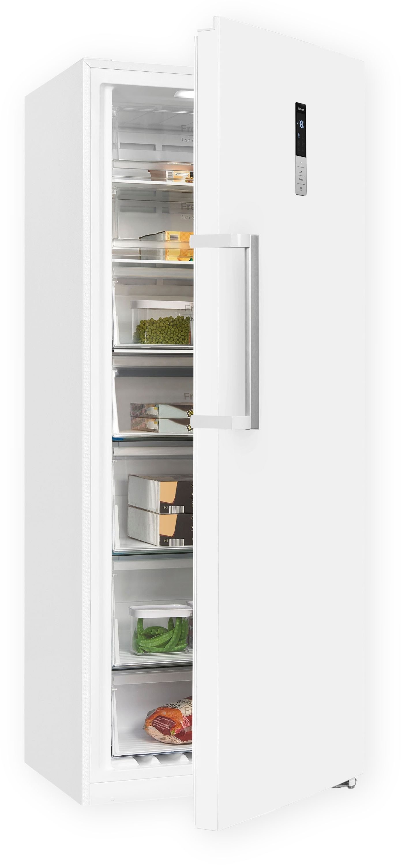 exquisit "GS380-NF-H-050D weiss" 185,5 cm hoch 71 cm breit Türanschlag wechselbar