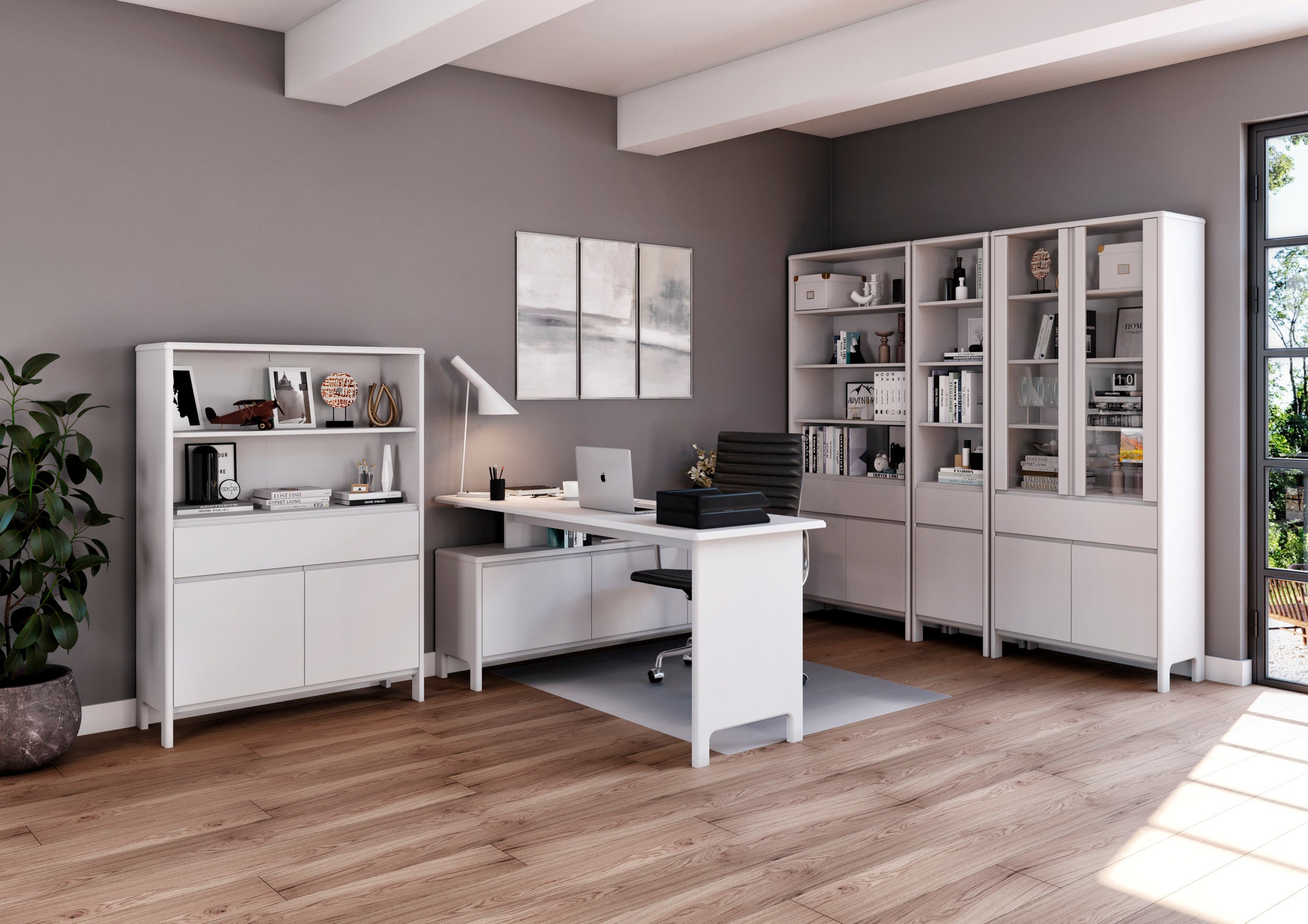 OTTO home Schreibtisch "Luven, aus Massivholz" in 2 Breiten, variable Nutzu günstig online kaufen