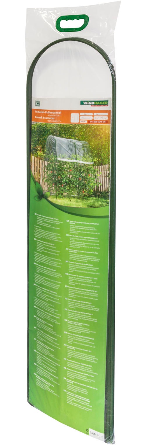 Pflanztunnel WINDHAGER, B:27cm H:210cm, transparent, Gewächshäuser, "für ertragreiches Tomatenwachstum, Folientunnel- Set", transparentes Folienzelt