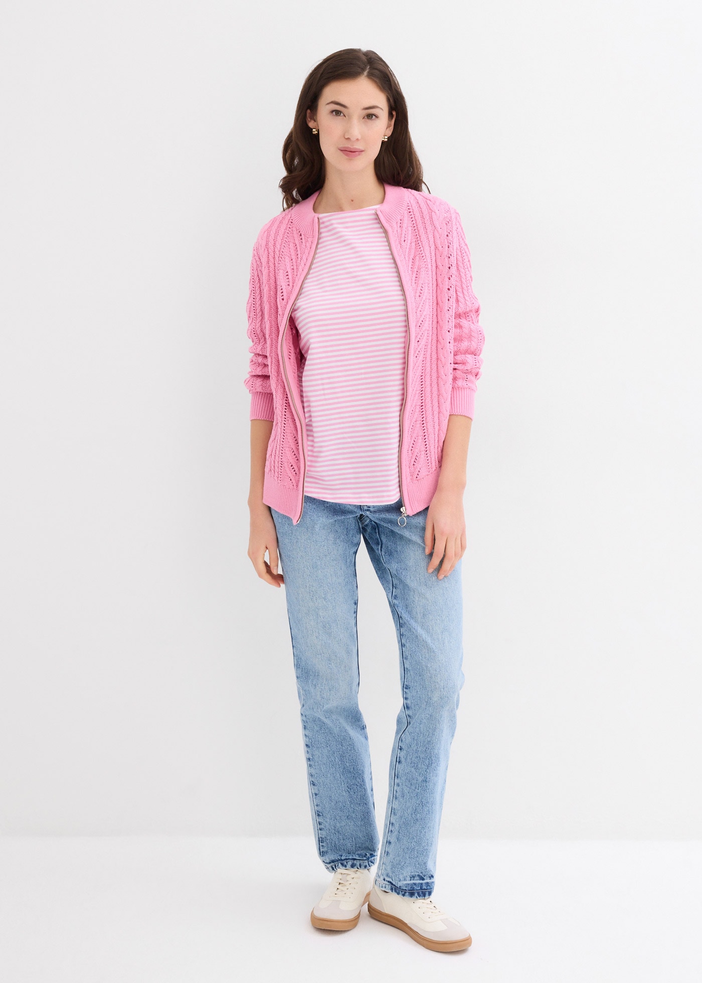 bonprix Langarmshirt »Langarmshirt aus reiner Baumwolle« bequeme Passform, Langarm, für Alltag, aus reiner Baumwolle