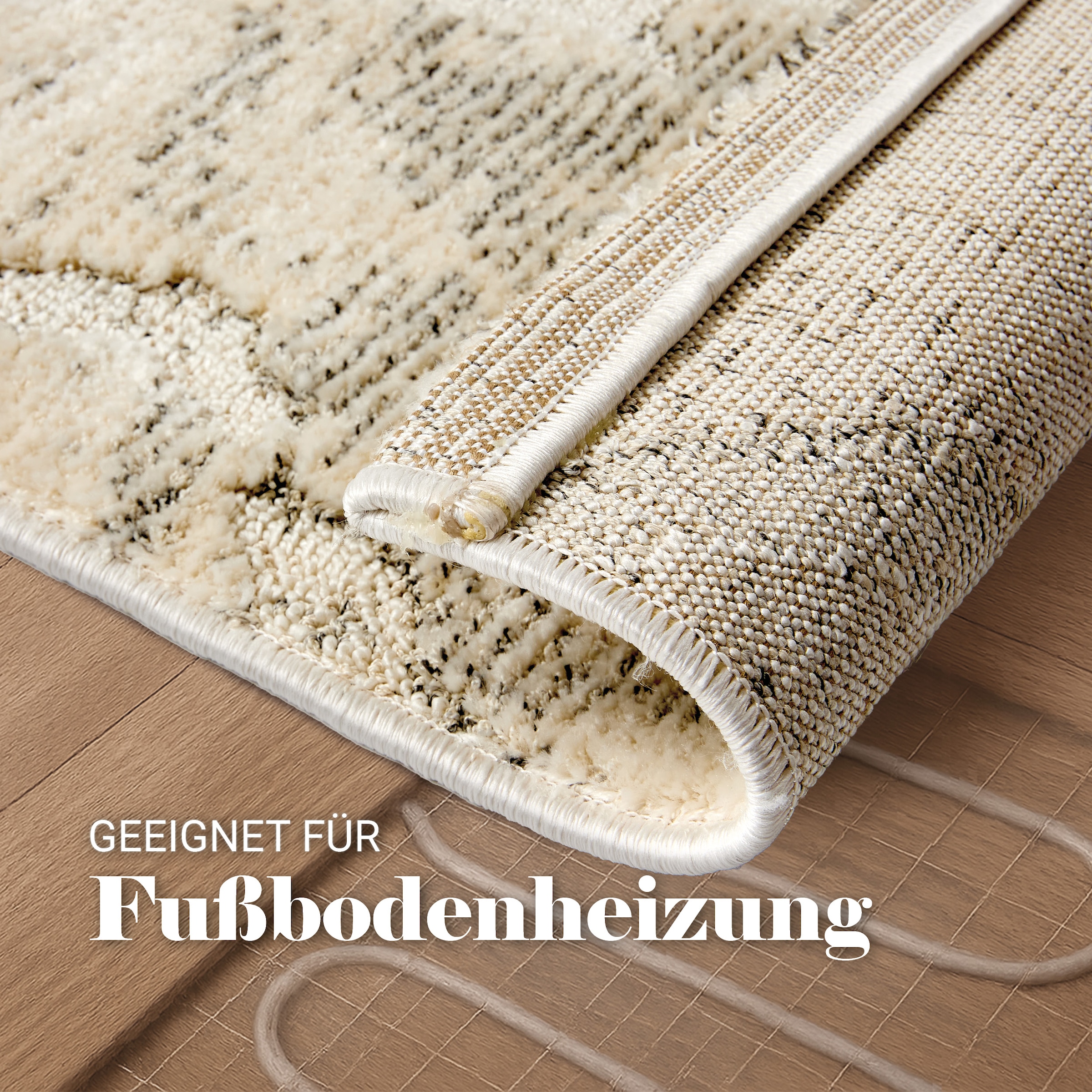 ASTRA Teppich »Lou 251«, rechteckig, 10 mm Höhe, Hoch Tief Struktur, Kurzflor, Wohnzimmer, Schlafzimmer