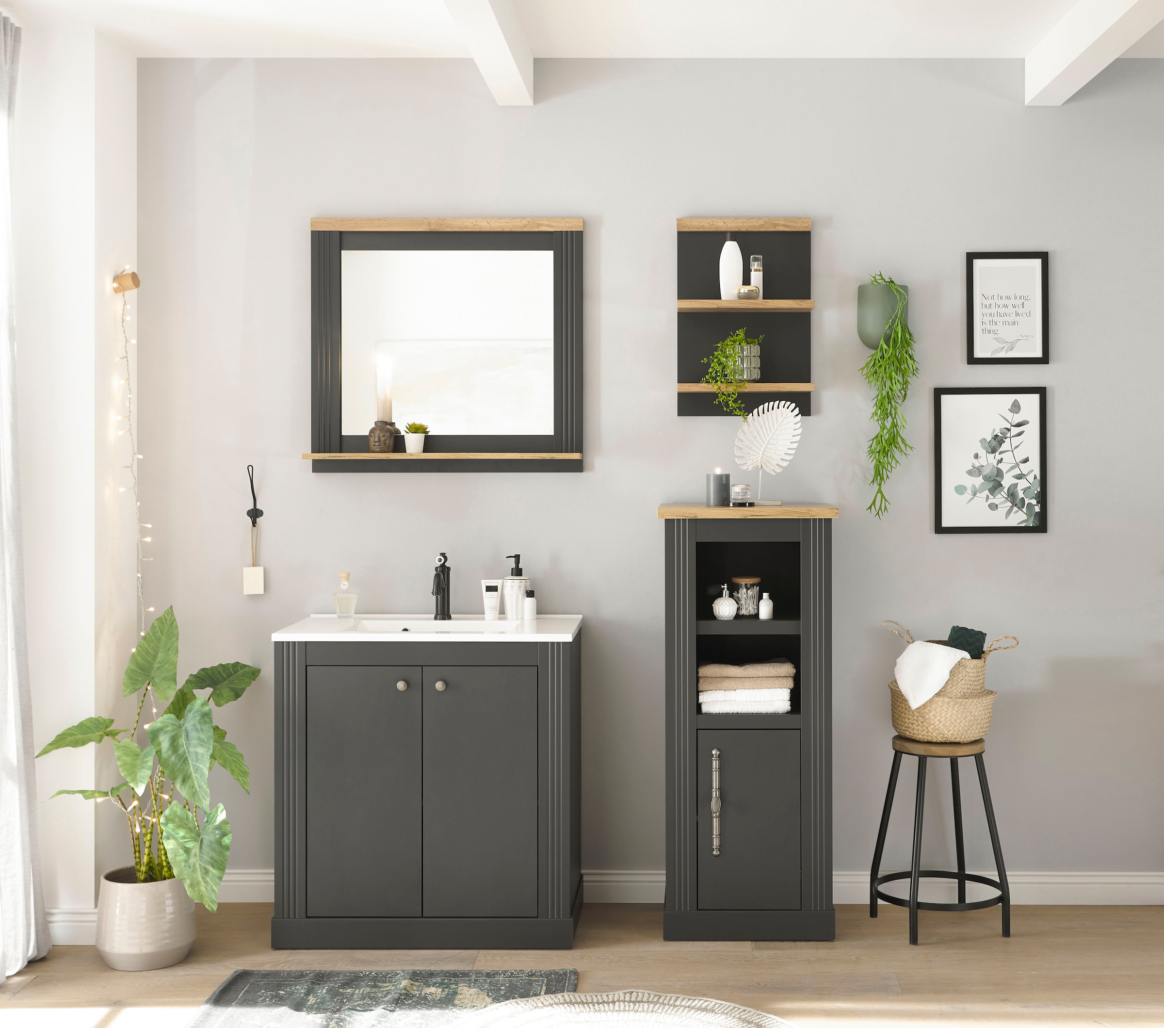 Home affaire Badmöbel-Set "WESTMINSTER, Bad im Landhausstil, 2-teiliges Bad günstig online kaufen