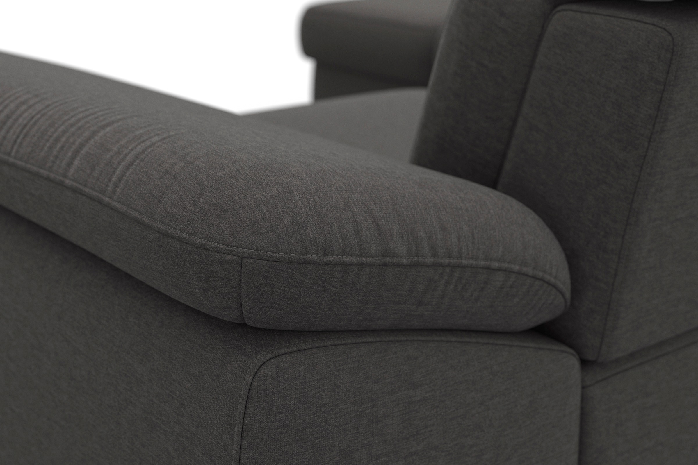 sit&more Ecksofa »Cabrio L-Form, mit Sitztiefenverstellung, Arm- und Kopfteilverstellung«, 3 Nierenkissen, Federkern, optional Bettfunktion und Stauraum