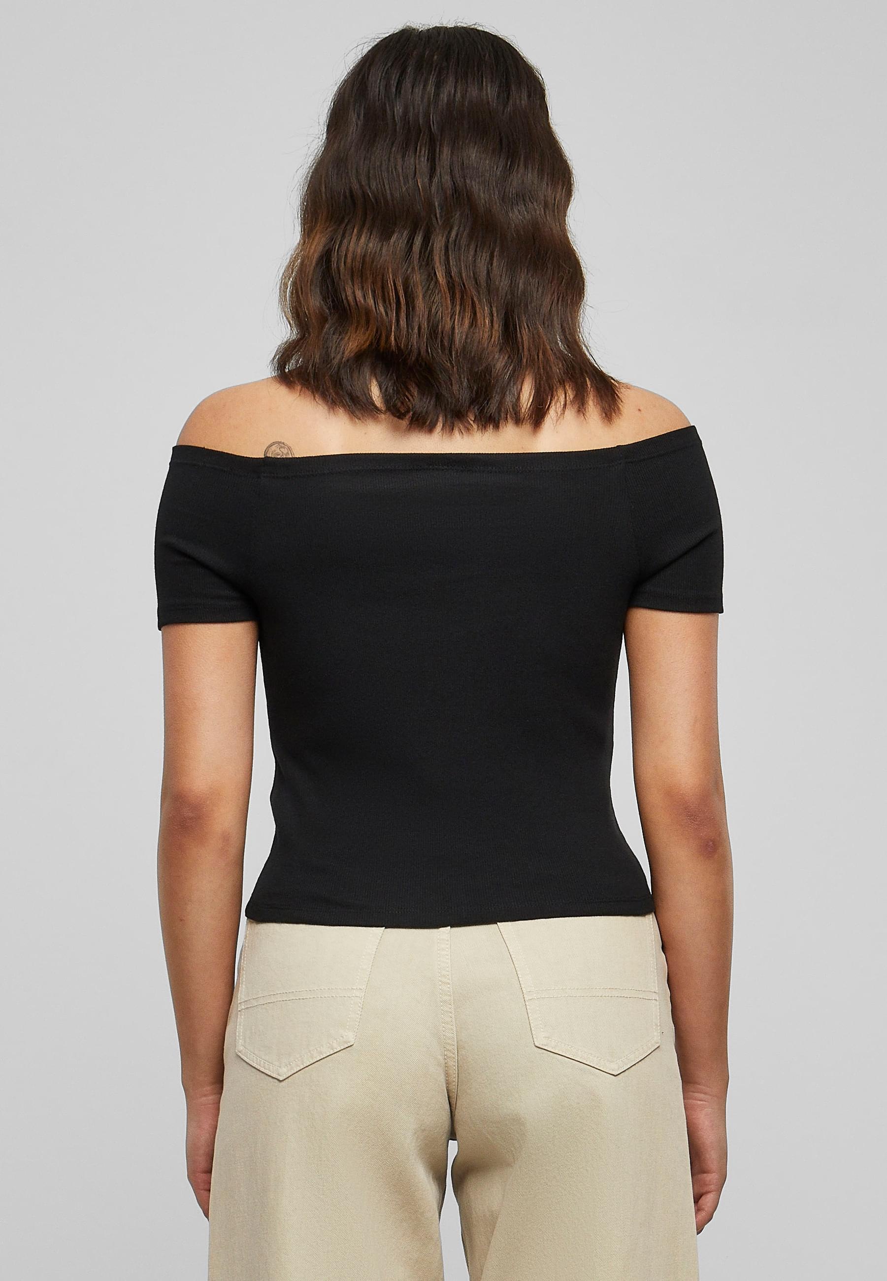 URBAN CLASSICS T-Shirt »Urban Classics Damen Ladies Off Shoulder Rib Tee«, (1 tlg.)