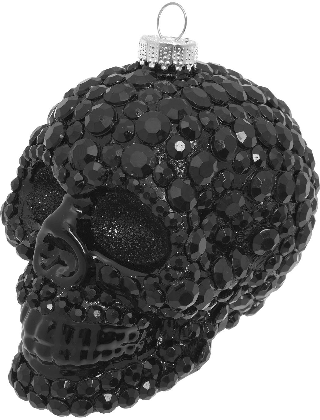 Christbaumschmuck »Totenkopf mit schwarzen Strass«, (1 tlg.), Christbaumschmuck aus...