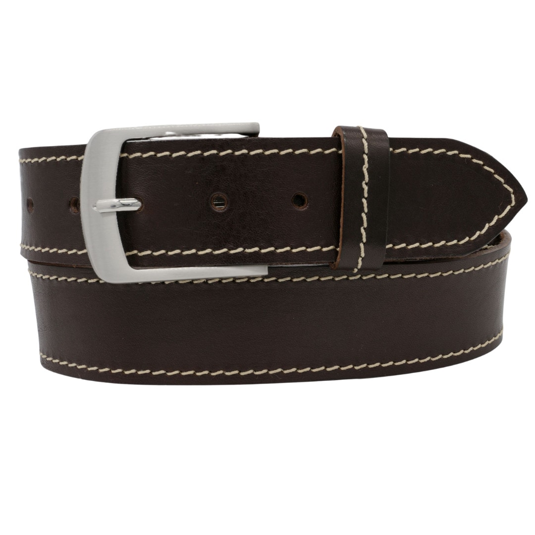 Ledergürtel ANNAMATONI "AnnaMatoni Ledergürtel Juno Ledergürtel Juno", Herren, Gr. TW110 - 125cm Gesamtlänge, braun (braun 690), 100% Leder, Gürtel Ledergürtel
