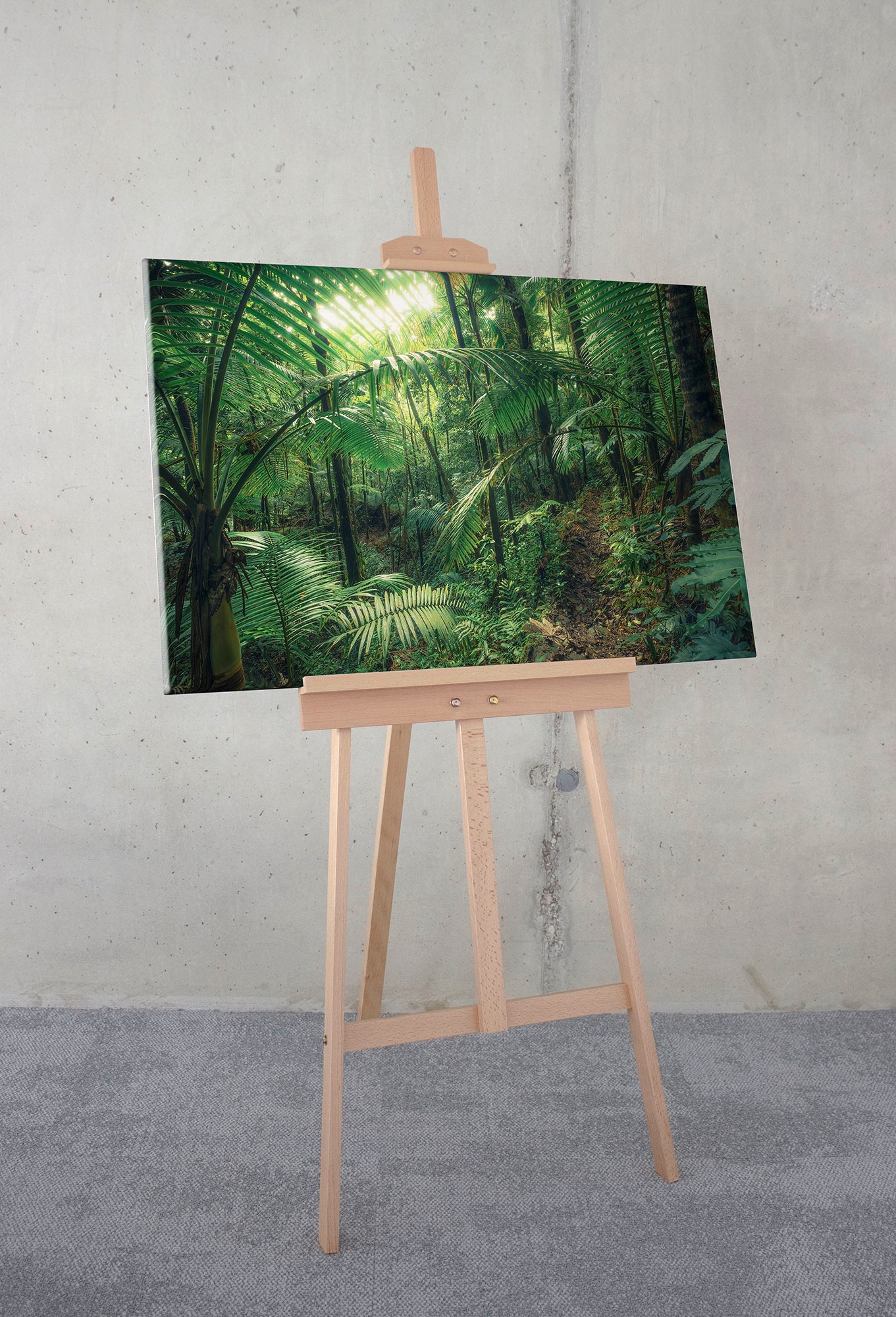 Komar Leinwandbild »Jungleflair«, Baum-Blätter-Natur-Berge-Blumen-Foto-Jahreszeiten-Landschaft-Meer-Strand-Palmen, (1 St.), 90x60 cm (Breite x Höhe), Keilrahmenbild