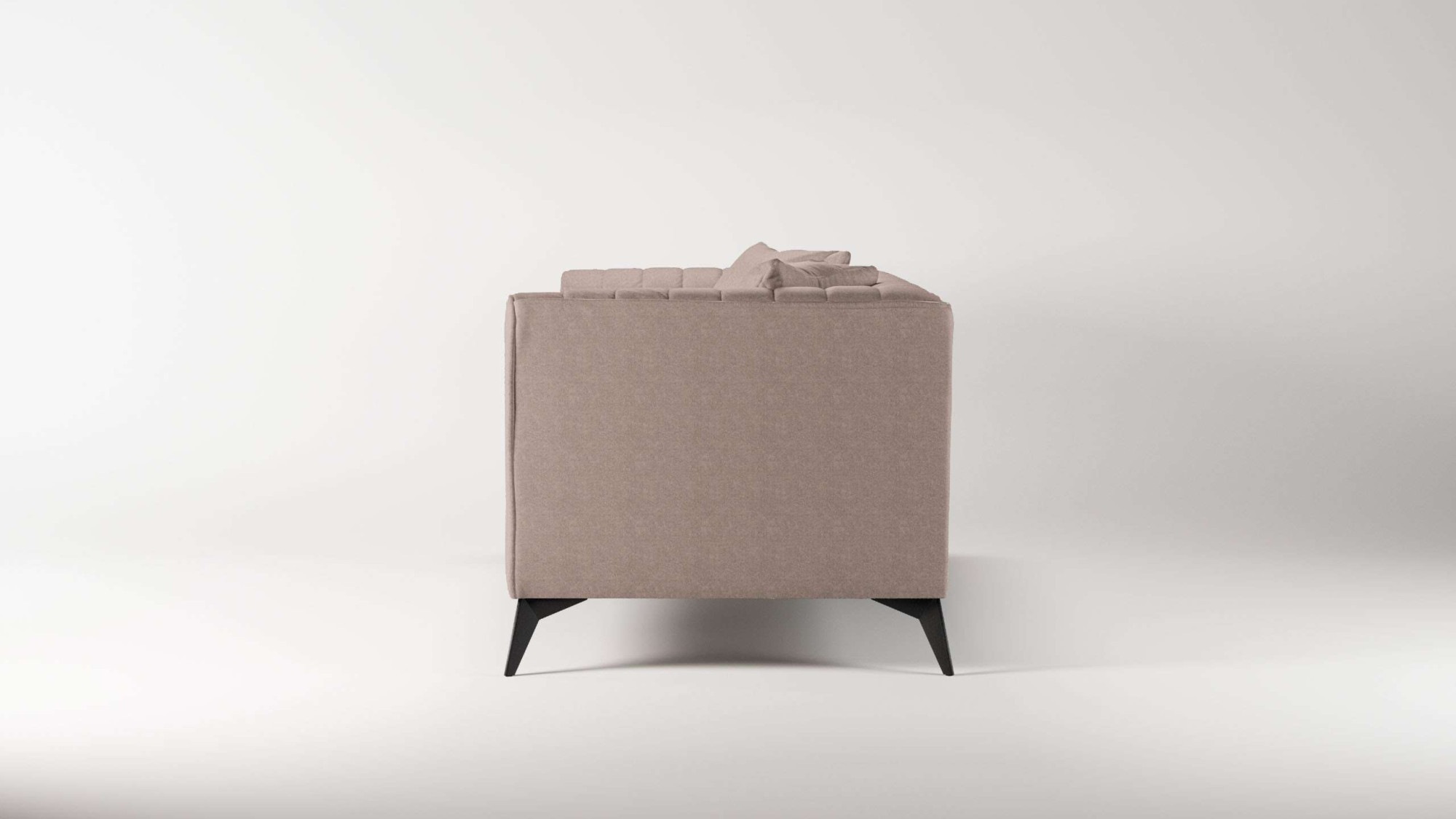 Places of Style 3-Sitzer »MATTHEW elegantes Designsofa, Maße B/T/H: 201/86/74 cm«, feine Steppung im Rückenbereich, lose Sitzkissen, incl. Zierkissen