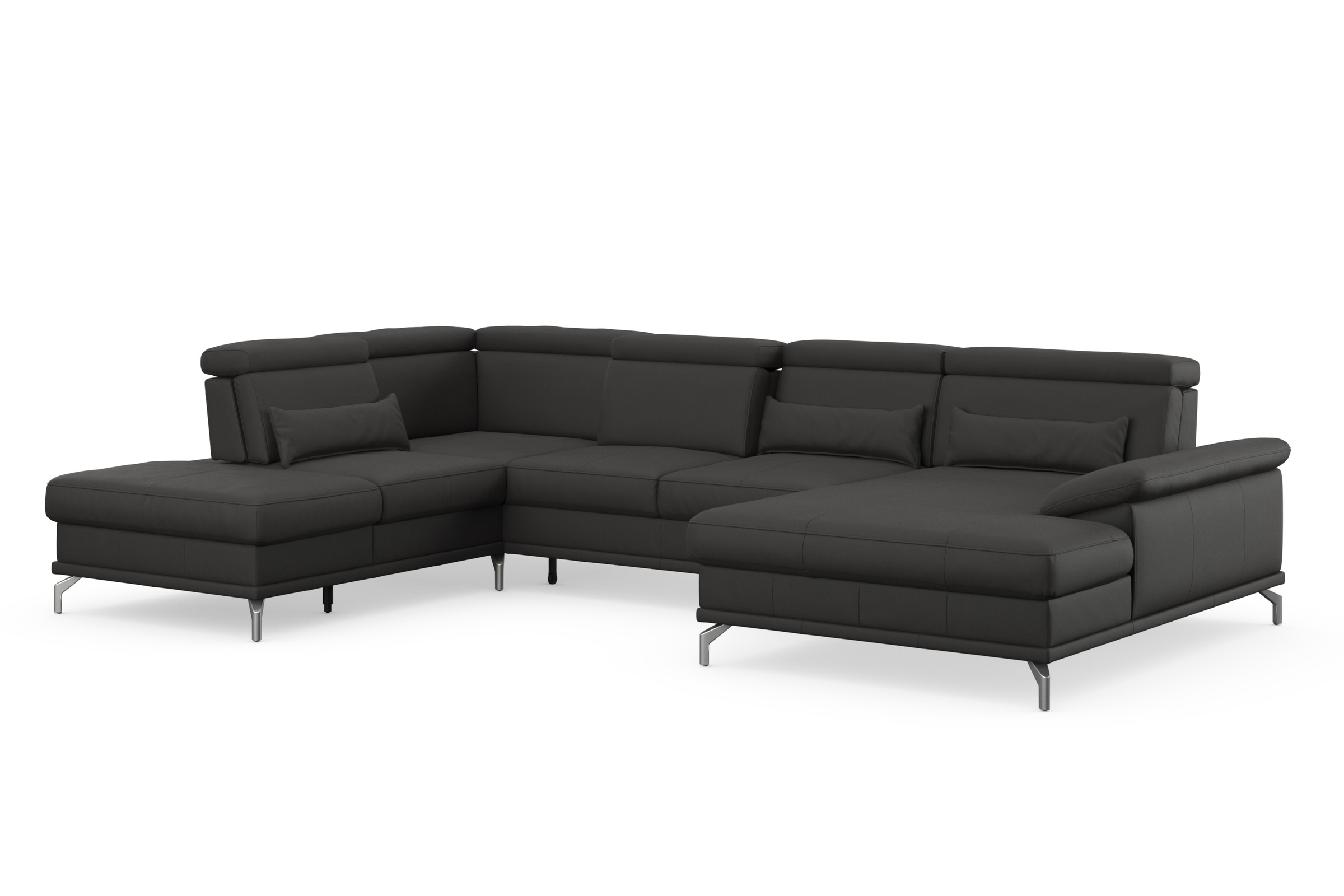 Thumbnail - sit&more Wohnlandschaft "Cabrio U-Form, mit Sitztiefenverstellung, Arm- und Kopfteilverstellung", 3 Nierenkissen, Federk...