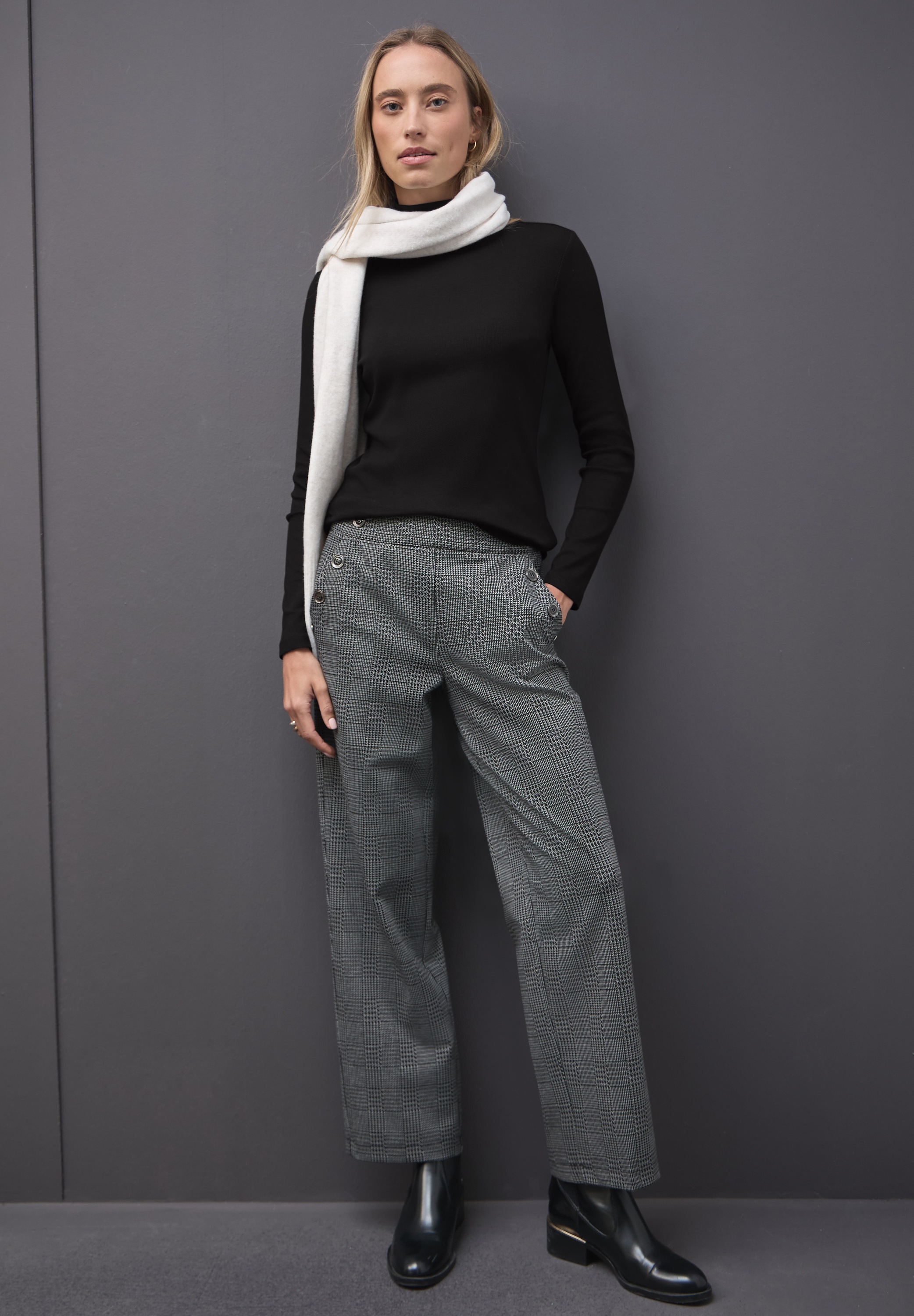 STREET ONE Langarmshirt mit Rippstruktur