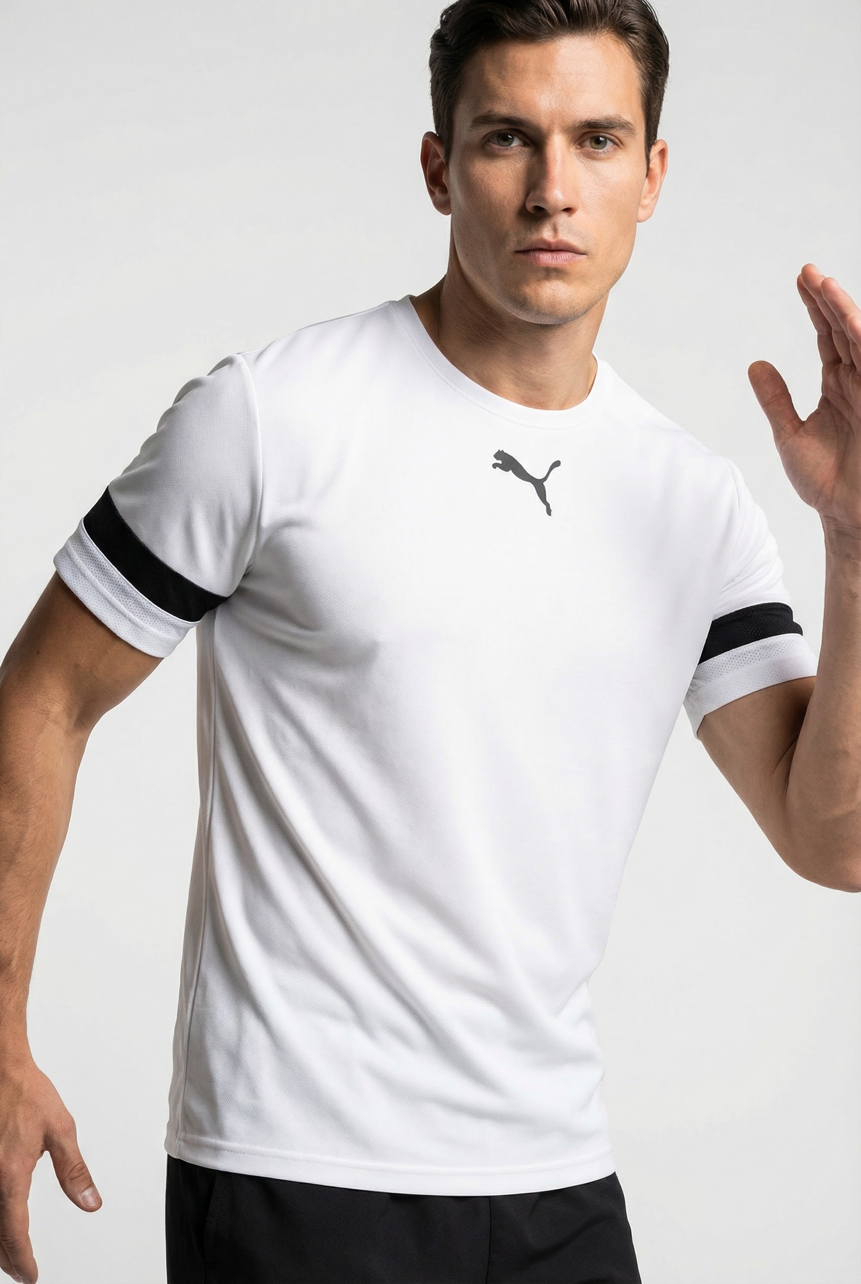 PUMA "TEAMRISE JERSEY" Regular Fit, mit Rundhalsausschnitt, mit Mesh-Details an den Ärmeln