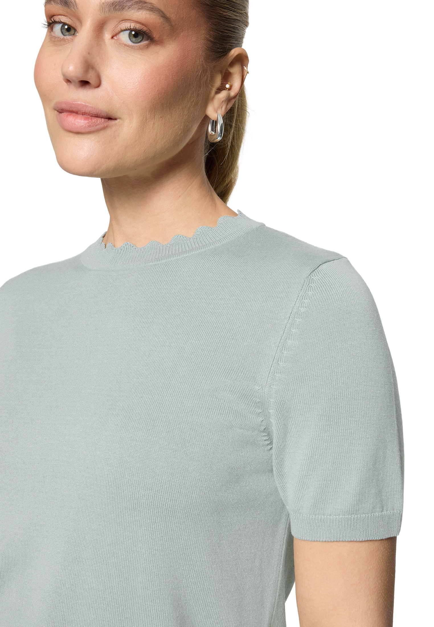 Zero Kurzarmshirt »Damen mit Wellensaum« 1 Material