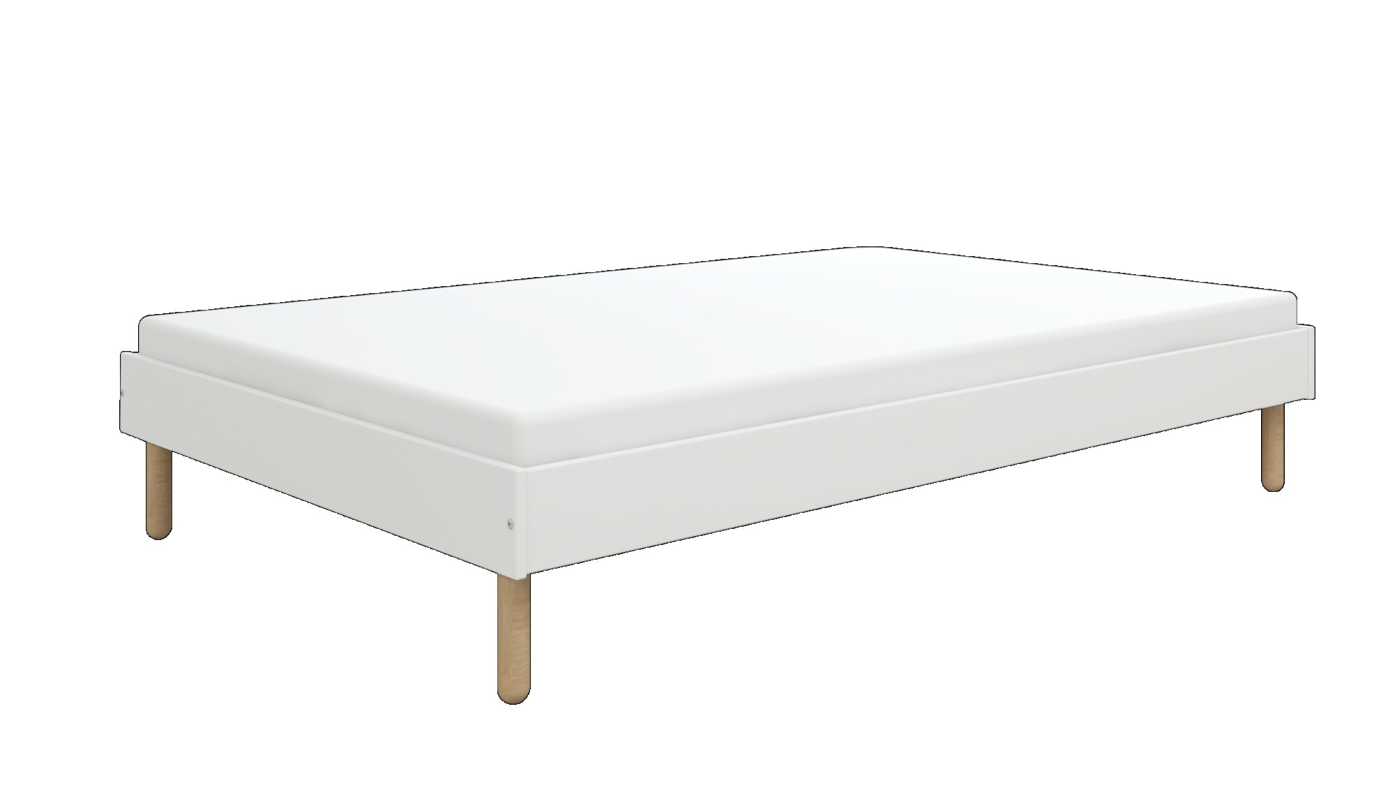 OTTO home Bett »Dagmar, Bettgestell, Futonbett, Füße aus Massivholz«, (140cm Liegefläche), mit festen Latten aus massiver Kiefer, belastbar mit 200KG