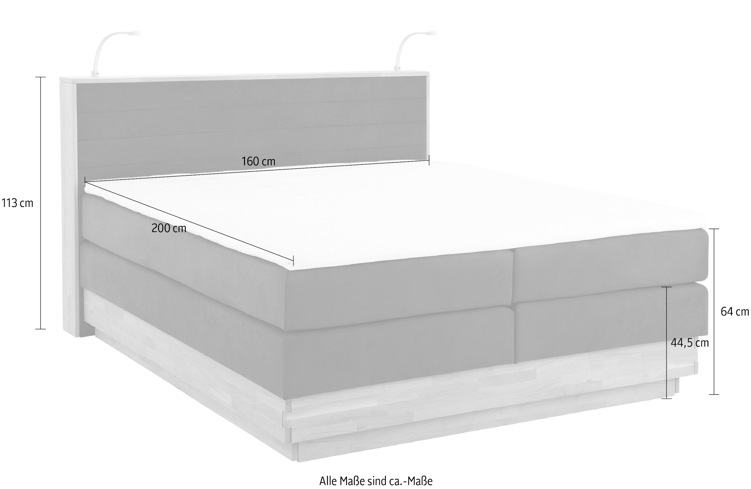 Home affaire Boxspringbett »Cavan«, Eiche, inkl. Bettkasten & Topper, verschiedene Härtegrade (auch H4)