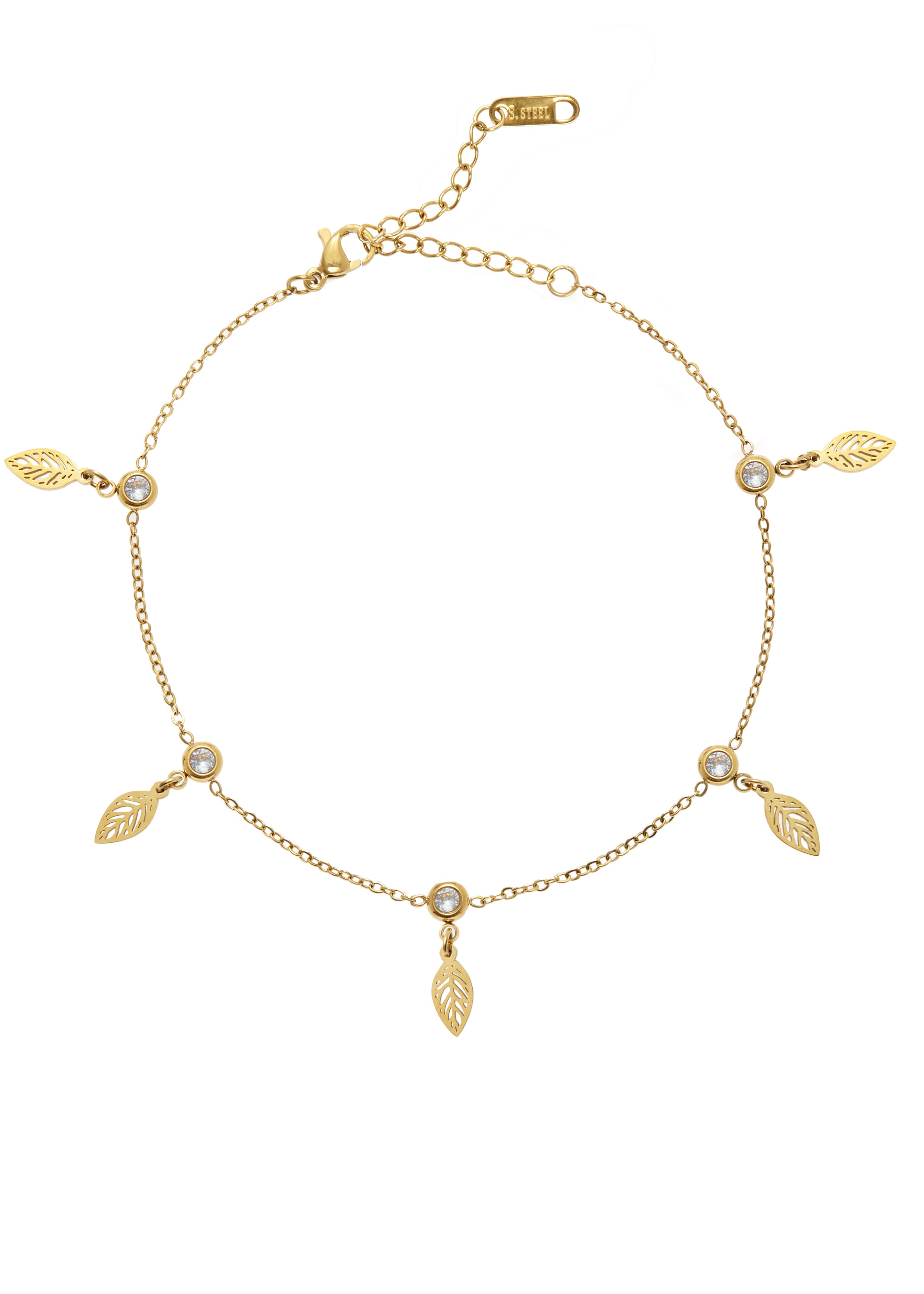 LASCANA Fußkette mit Anhänger "Edelstahlschmuck" Hochwertiger Fußschmuck mit Goldbeschichtung