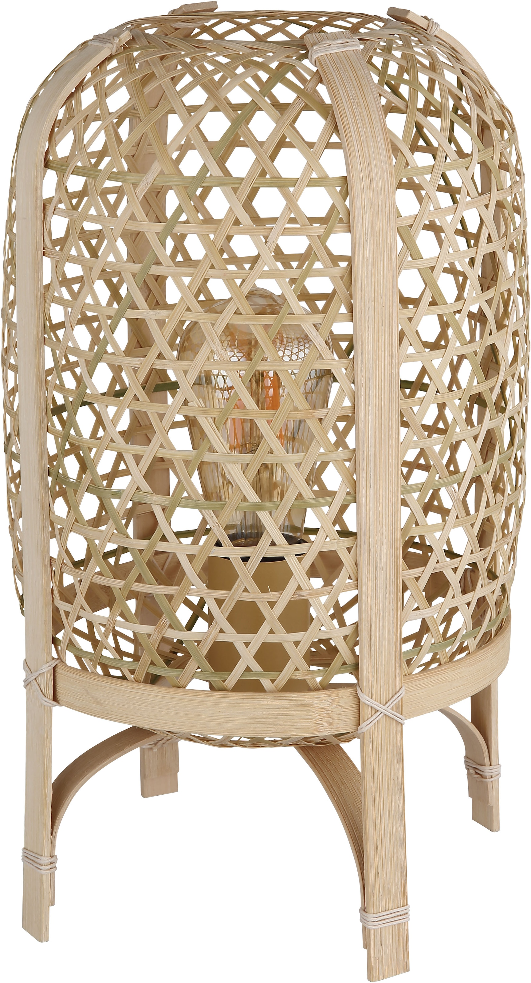 GLOBO LIGHTING Tischleuchte »CAIRO«, Leuchtmittel E27 | ohne Leuchtmittel, Tischlampe/Bambus/naturfarben/Wohnzimmer/Schlafzimmer/Flur